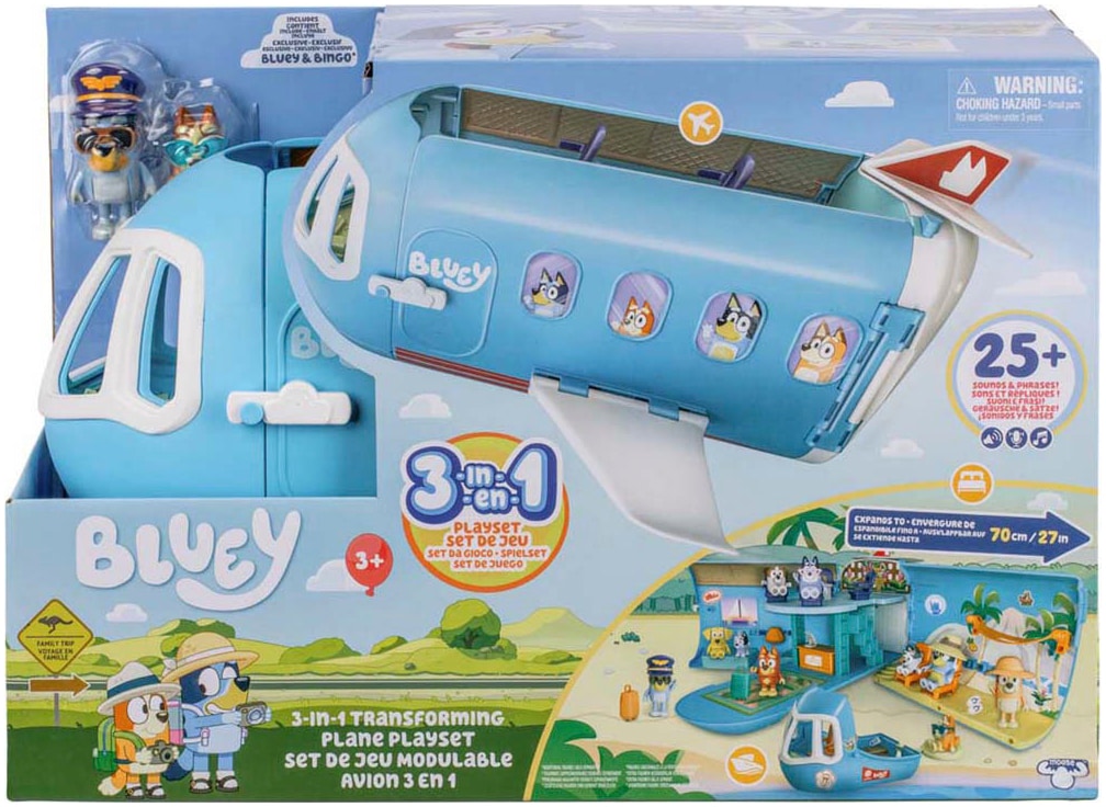 Moose Spielwelt »Bluey Flugzeug 3-in-1-Verwandlungsspielset«, mit Soundeffekt
