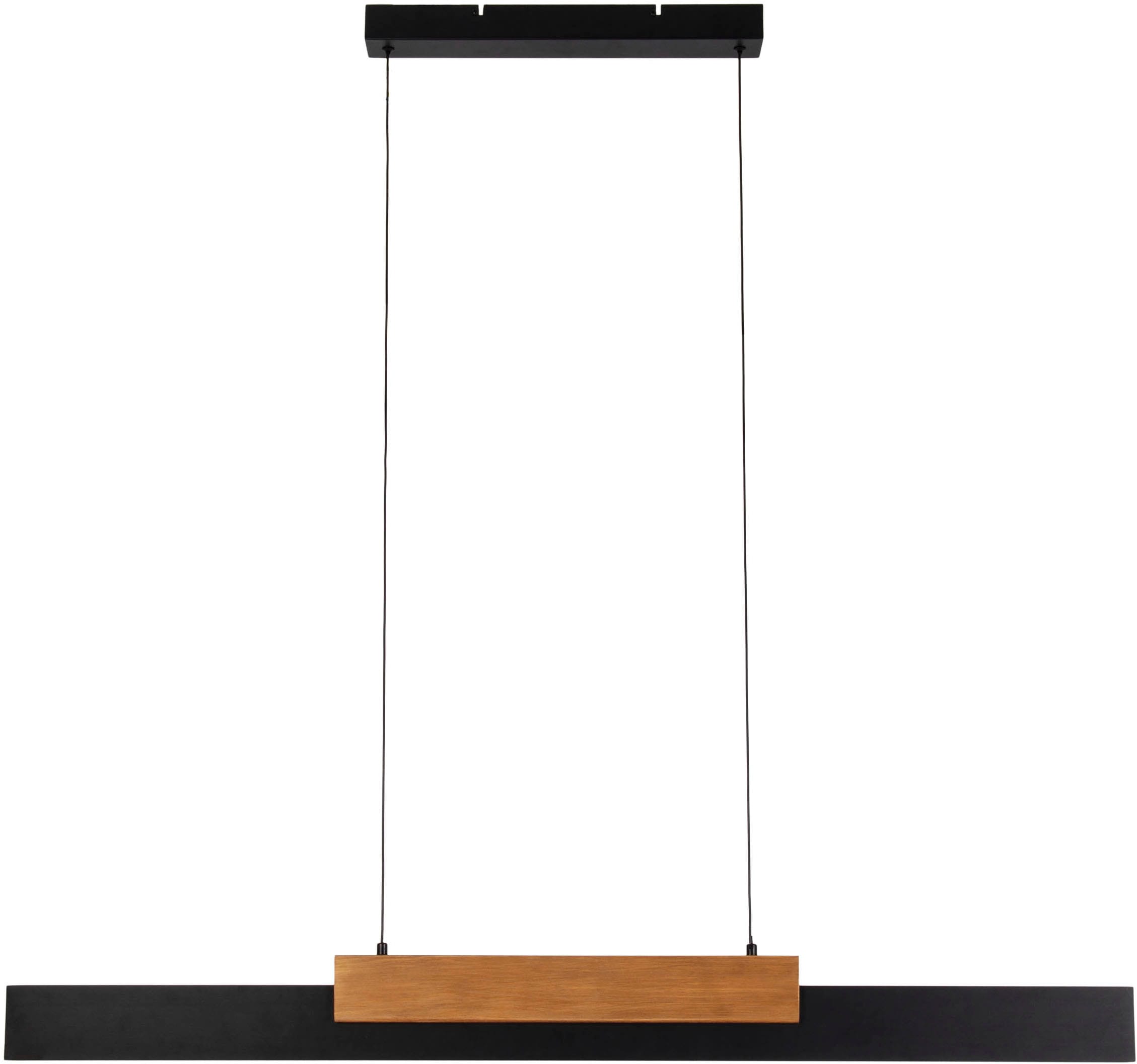 näve LED Pendelleuchte »Wiebke« LED-Modul 1 Stk. Warmweiß mit Holz, dimmbar per Wandschalter, Memoryfunktion, höhenverstellbar