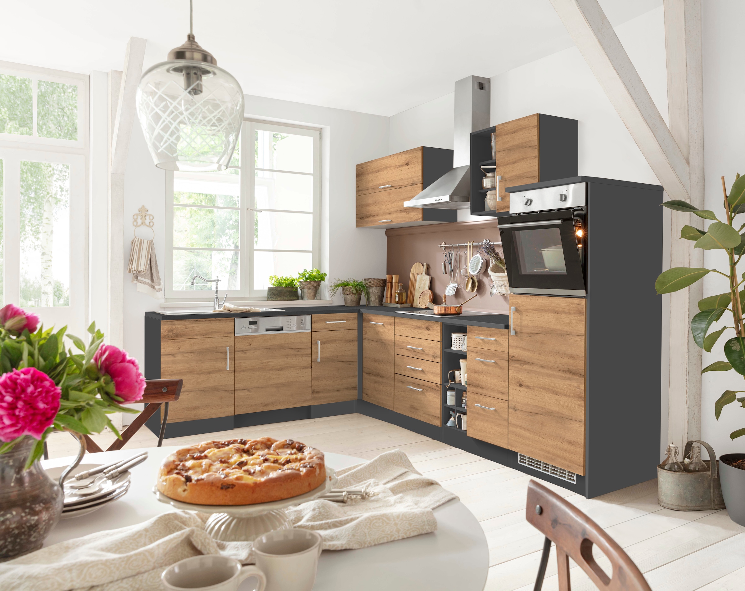 KOCHSTATION Winkelküche »KS-Colmar« ohne E-Geräte, Stellbreite 210/300 cm