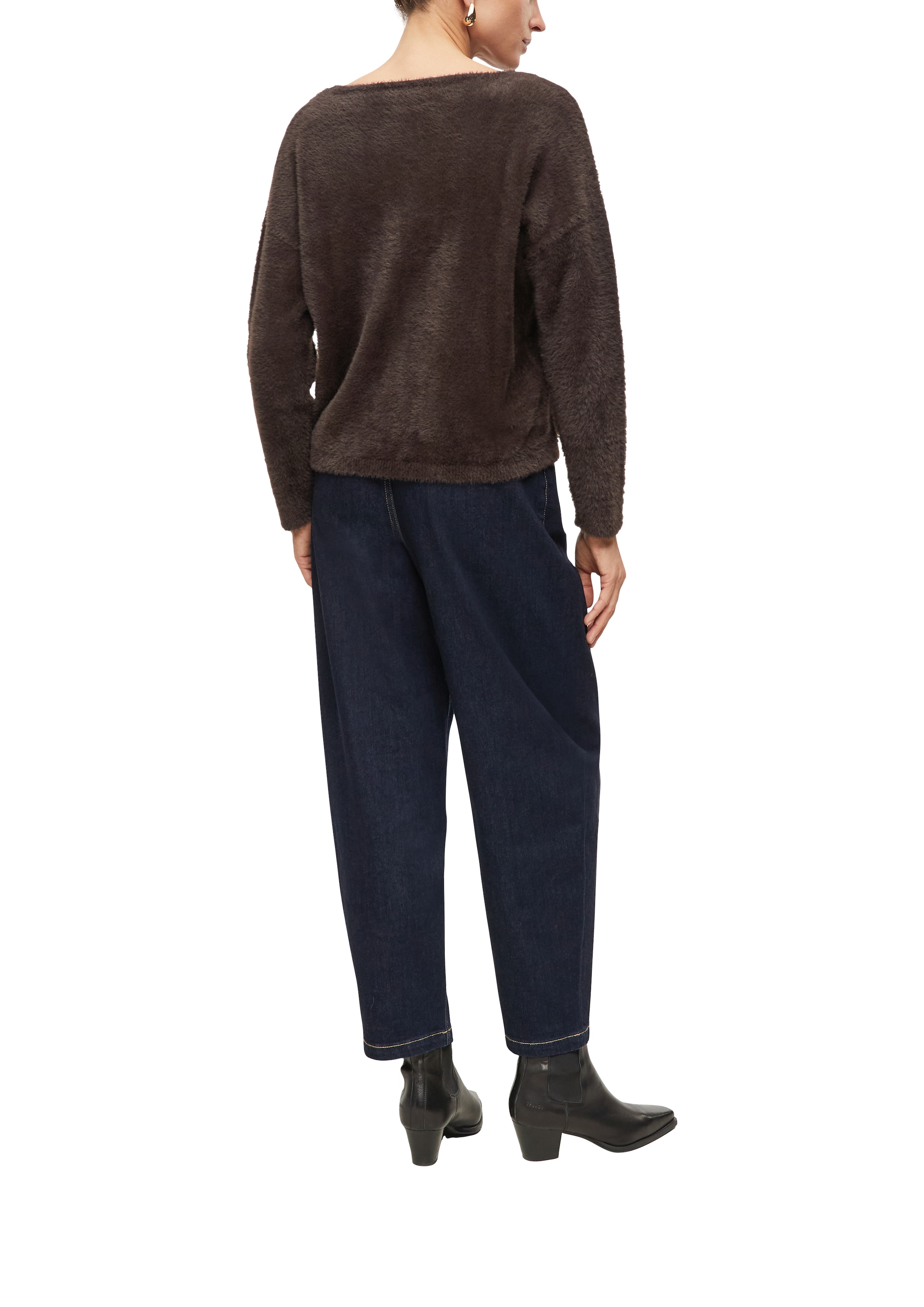 s.Oliver BLACK LABEL Strickpullover U-Boot-Ausschnitt, Regular Fit, Viskosemix