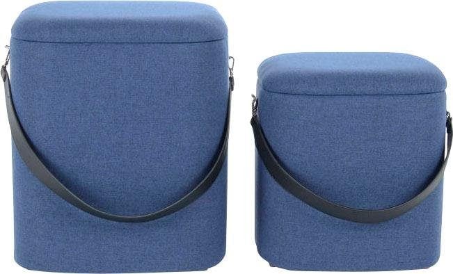 Kayoom Hocker »Arabella 225 2er-Set, abnehmbare Sitzfläche, Lagerfläche im Inneren«, (Set, 2 St.), stapelbar, gepolstert, mit Stauraum, abgerundete quadratische Form