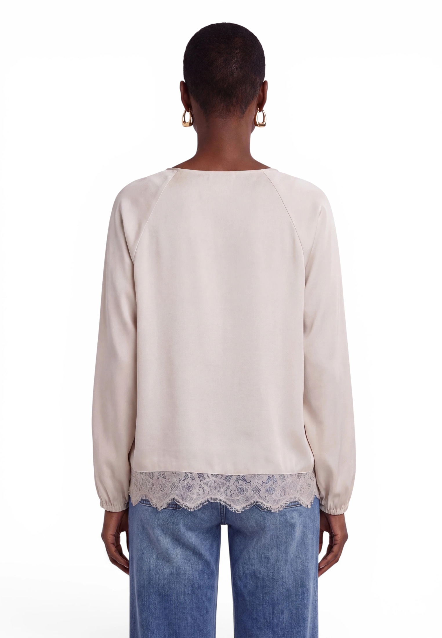 Zero Satinbluse »Satin-Bluse mit Tunnelzug«