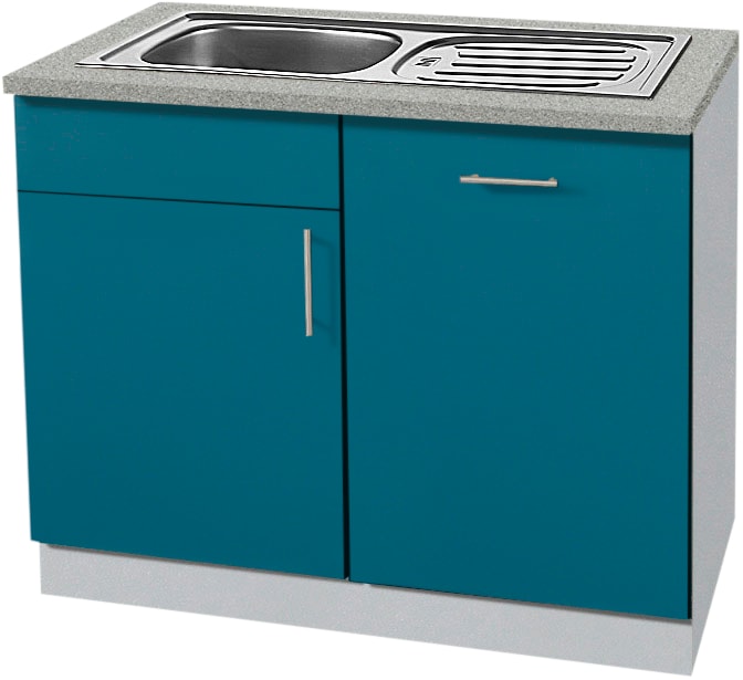 wiho Küchen Spülenschrank »Kiel«, 110 cm breit, inkl. Tür/Griff/Sockel für Geschirrspüler