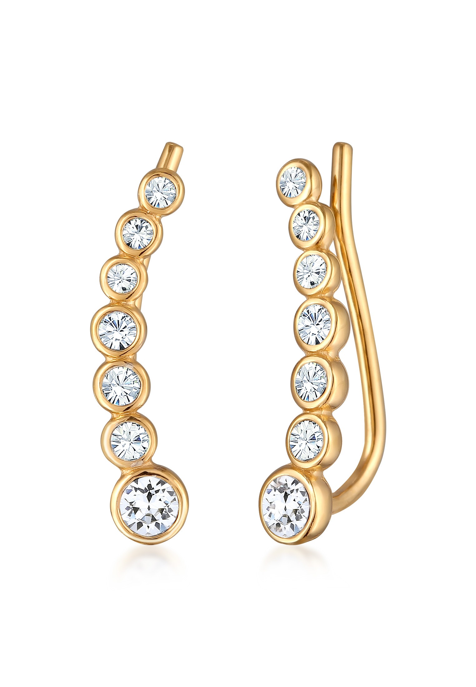 Elli Paar Ohrstecker »Ohrringe Earclimber Kristalle Elegant 925 Silber«