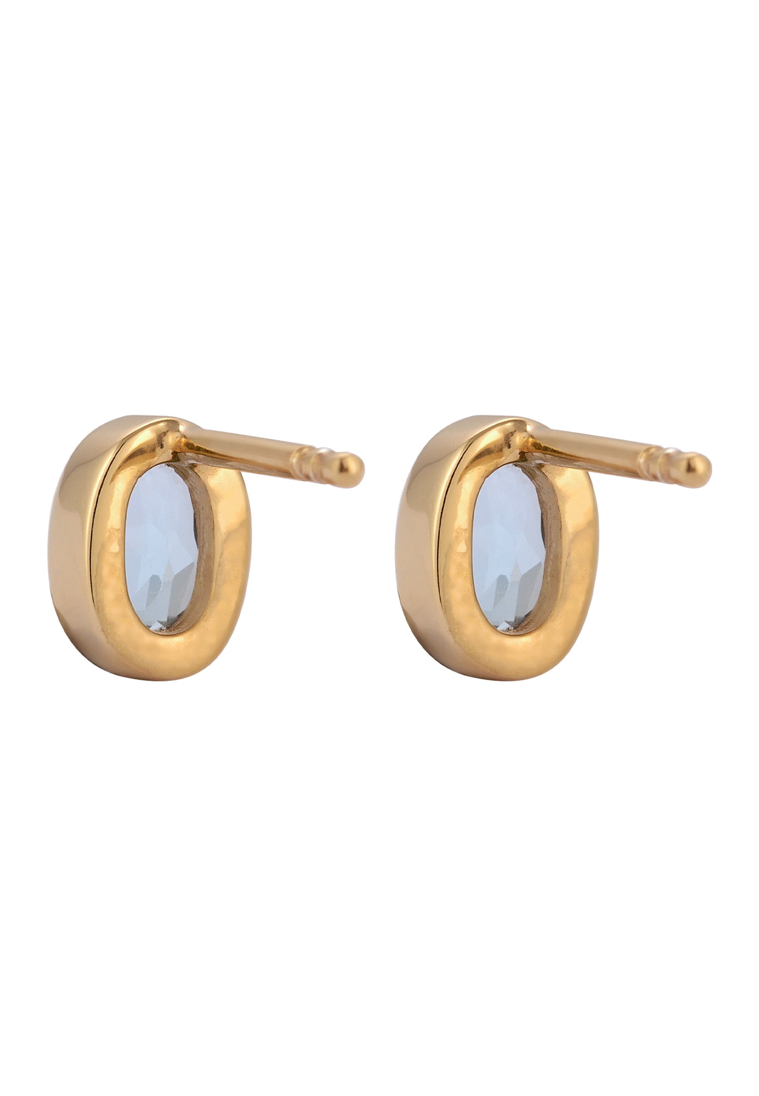 Elli Paar Ohrstecker »Ohrringe Ohrstecker Oval Topas Hellblau 925 Sterling Silber«