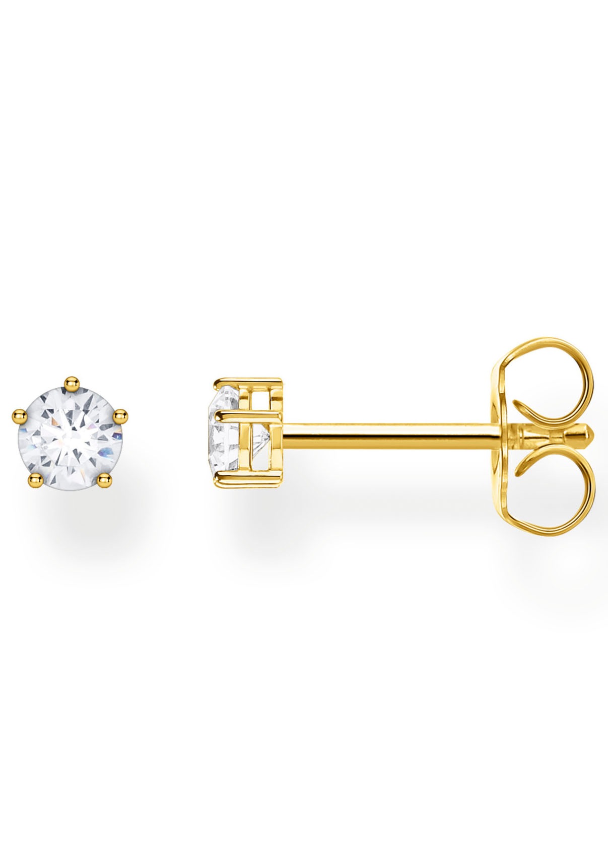 THOMAS SABO Single-Ohrstecker »weißer Stein gold, weißer Stein silber, H2148-051-14, H2148-414-14«, mit Zirkonia (synth.)