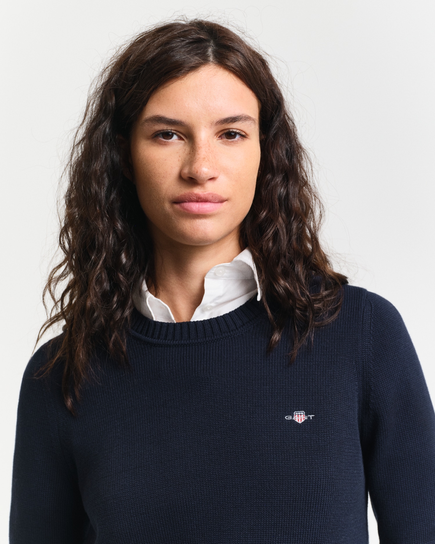 Gant Rundhalspullover »CLASSIC COTTON C-NECK«, mit Zopfstrickmuster