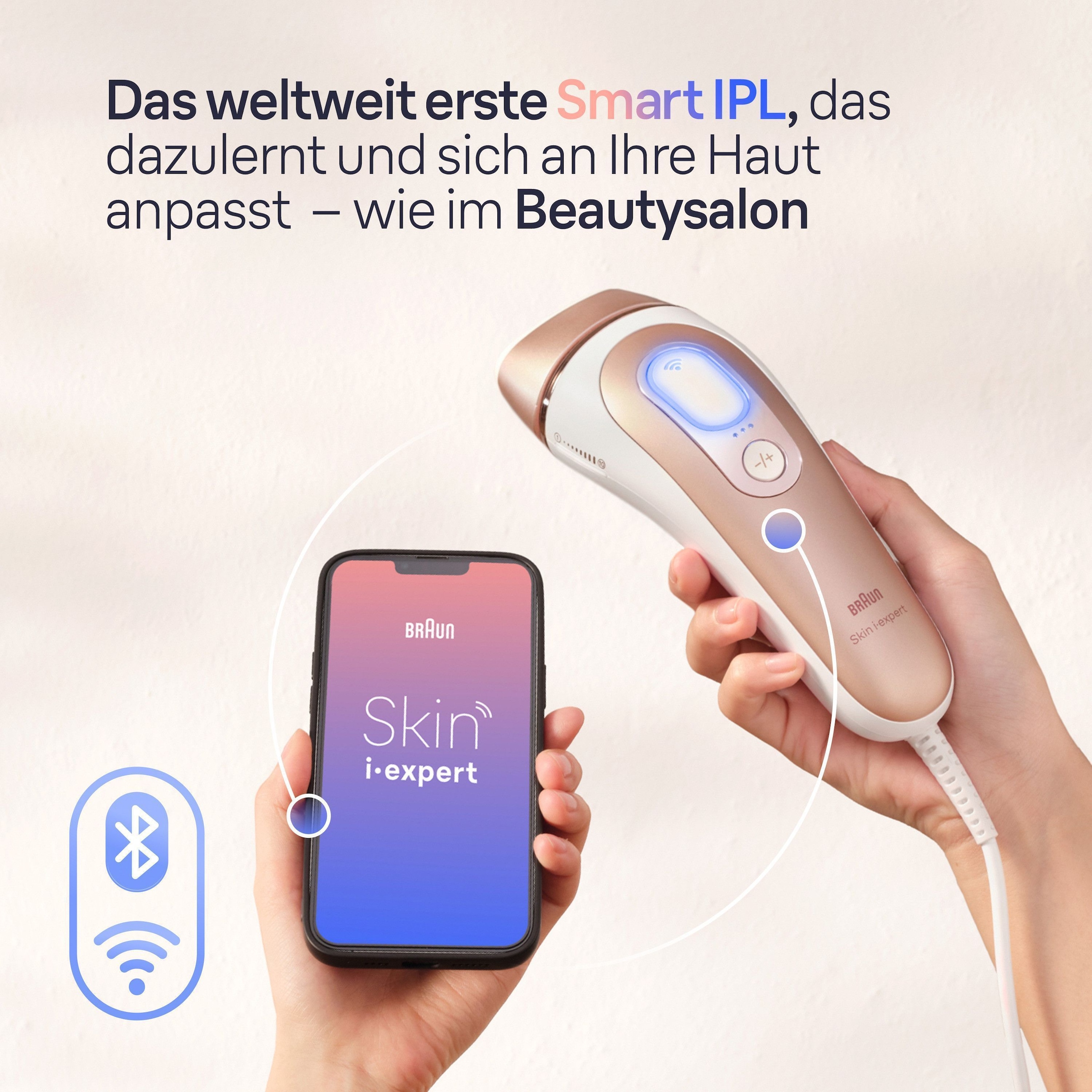 Braun IPL-Haarentferner »Smart Skin i·expert PL7387«, 4 Aufsätze für Gesicht & Körper, Venus Rasierer & Aufbewahrungsbox