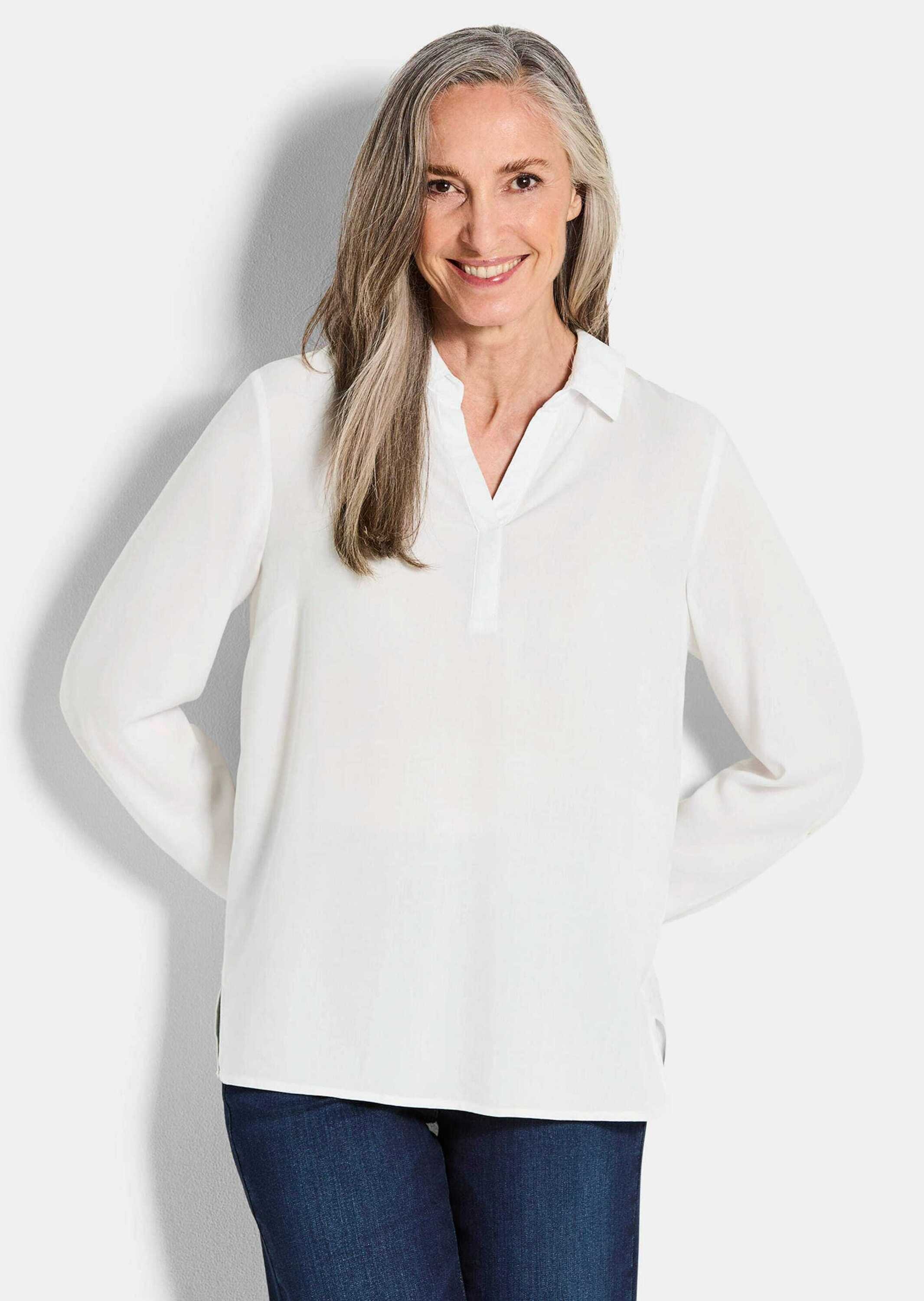 GOLDNER Klassische Bluse »Kurzgröße Schlupfbluse aus reiner Viskose«