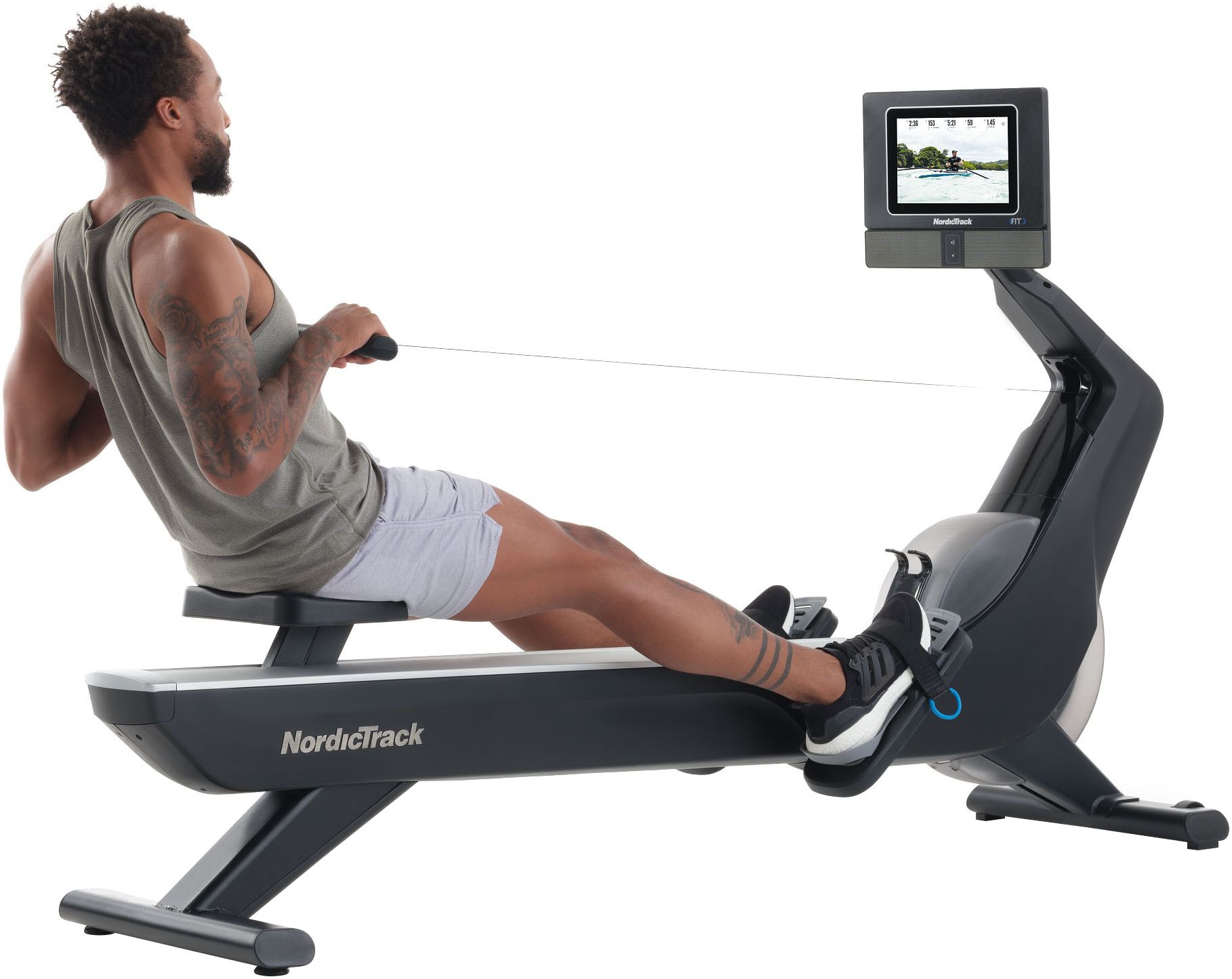 NordicTrack Rudergerät »NordicTrack RW700«, (iFIT-fähiger Rower mit schwenkbarem 10'' Touchscreen), Rudermaschine, 26 Widerstandsstufen, Magnetbremssystem