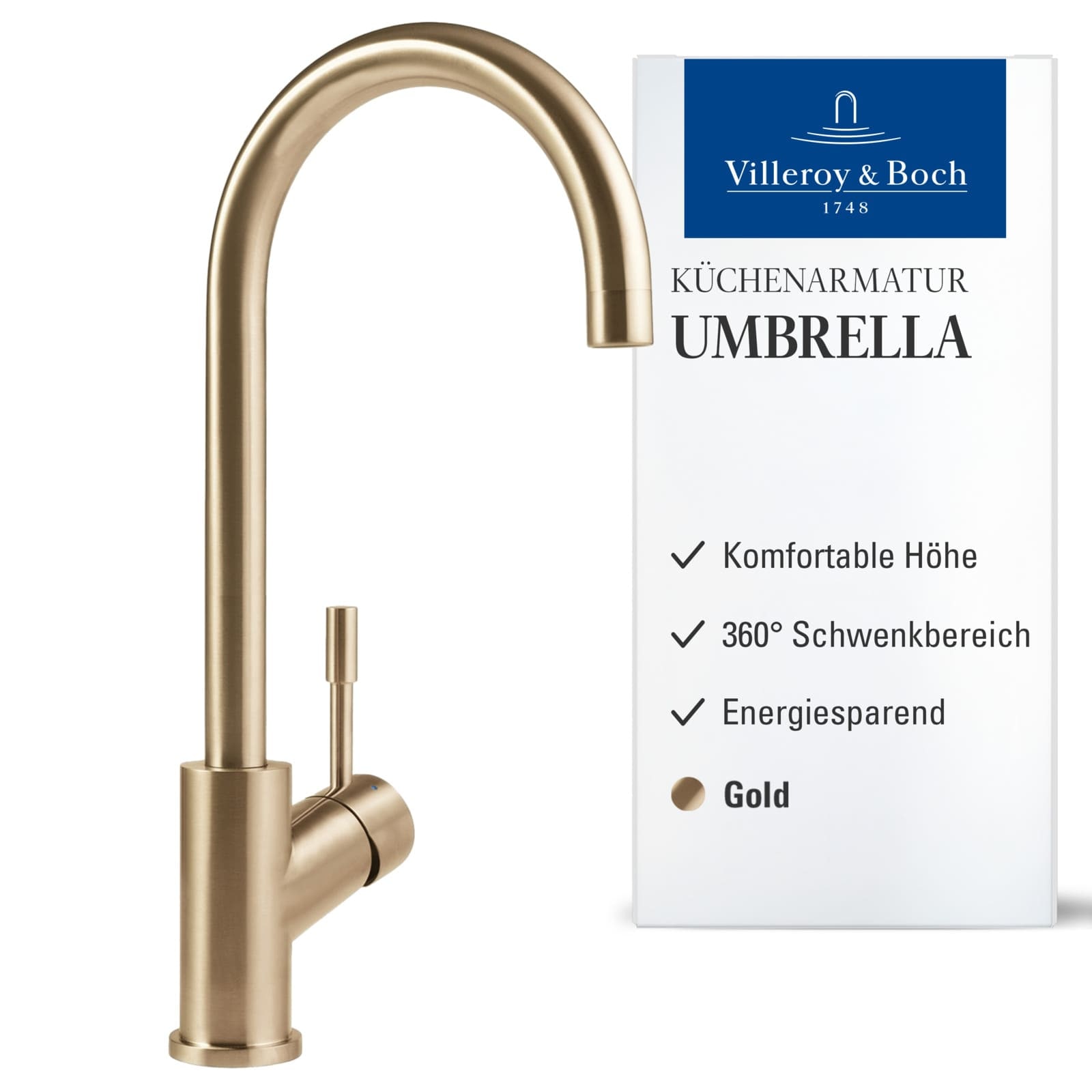 Villeroy & Boch Küchenarmatur »Küchenarmatur Umbrella 27,5 cm gold« 1 Stk. tlg.