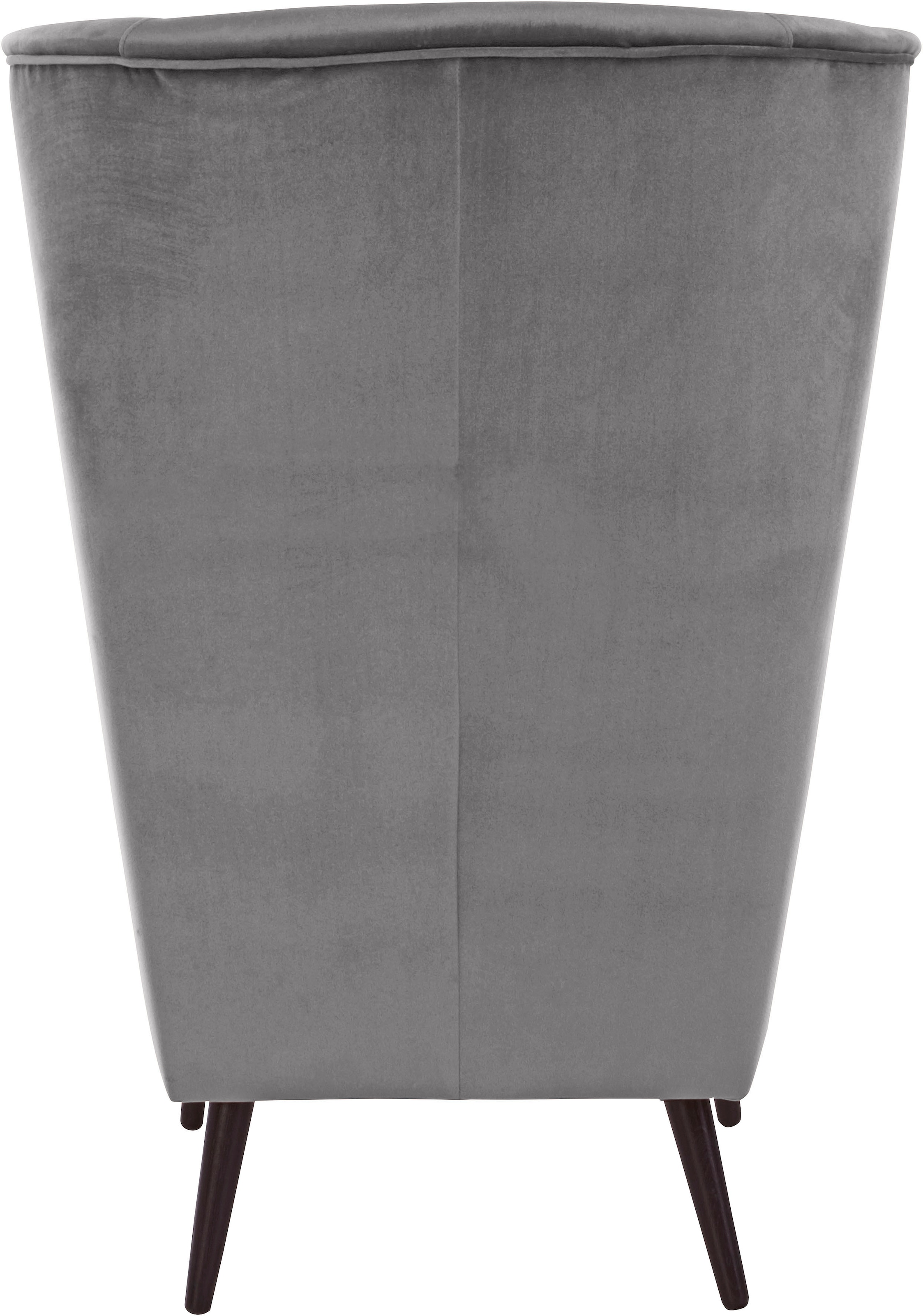 Guido Maria Kretschmer Home&Living Sessel »Salla auch in Fellimitat und Feincord, viele Bezugsarten, Ohrensessel«, wahlweise mit oder ohne Hocker; großer Sessel: Maße B/T/H: 78/94/118cm