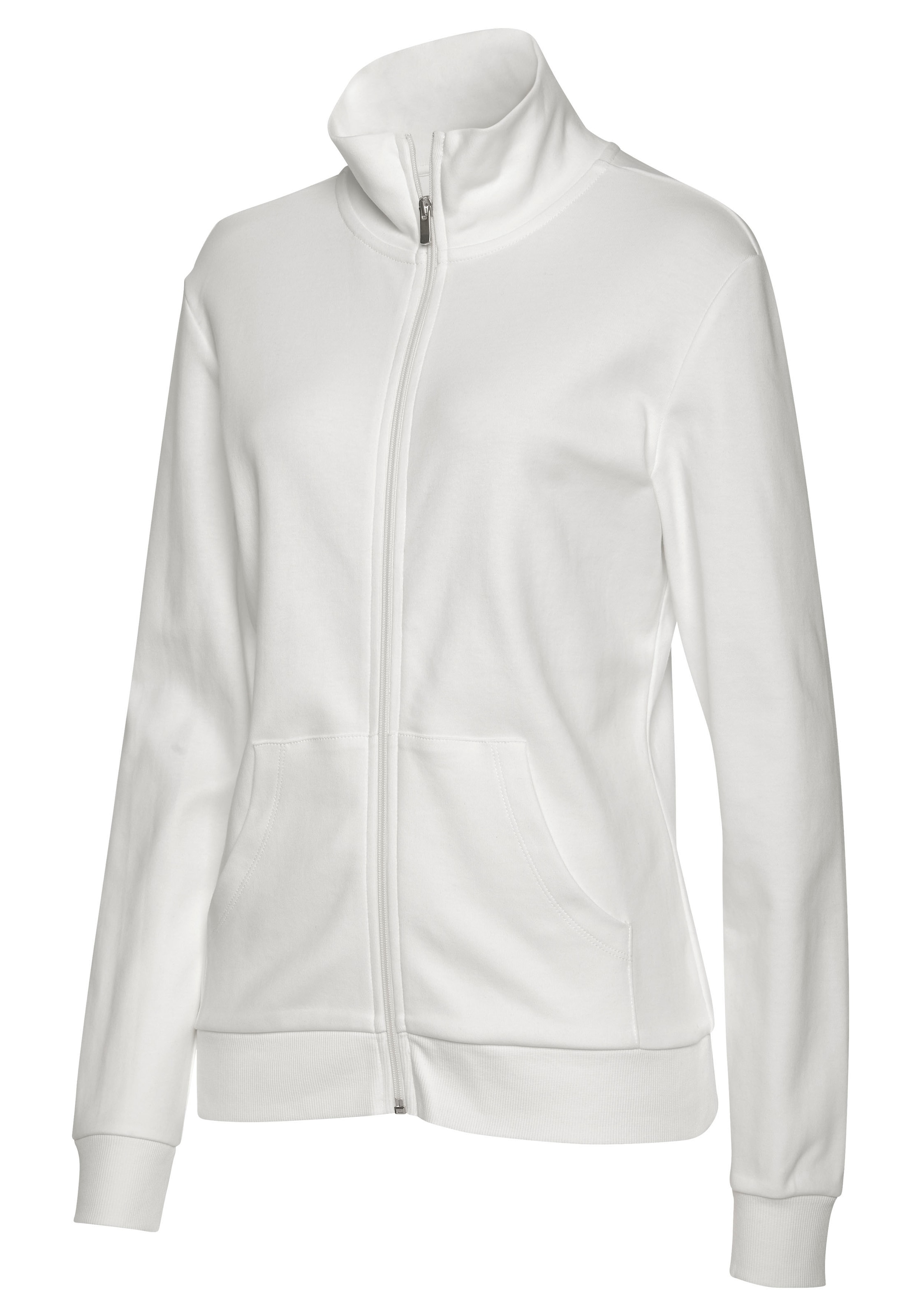 Bench. Loungewear Sweatjacke mit glänzender Logostickerei am Stehkragen, Loungeanzug