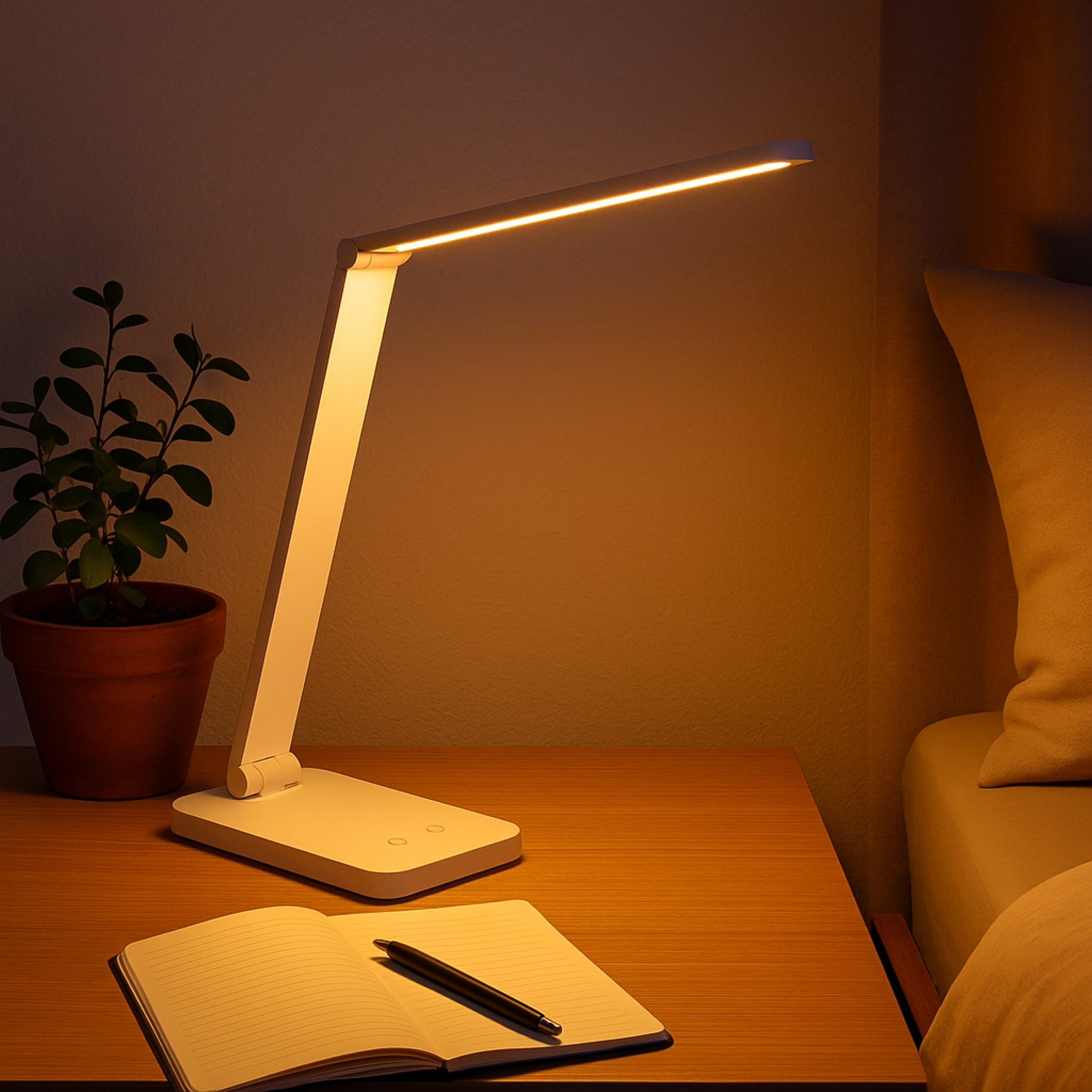 Brilliant LED Tischleuchte »Lomina« LED-Modul 1 Stk. warmweiß - kaltweiß 550 Lumen, 3000-6500K, dimmbar, USB, 38x11 cm