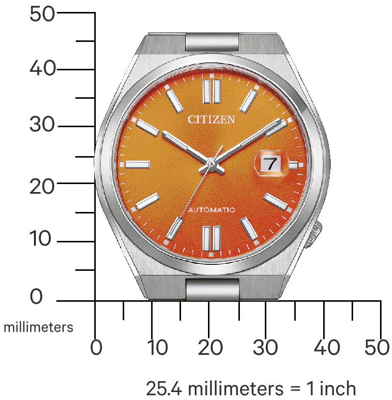 Citizen Automatikuhr, Armbanduhr, Damenuhr, Herrenuhr, Edelstahlarmband, Saphirglas, Datum