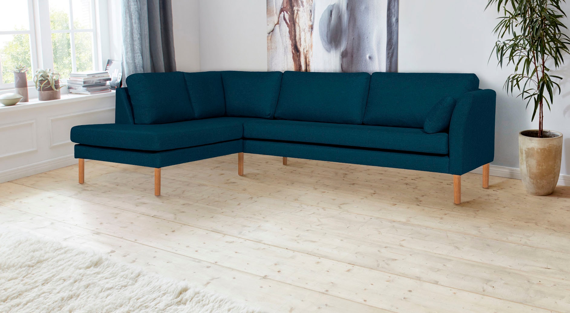 andas Ecksofa »Grenzda, L-Form,« mit Holzfüßen