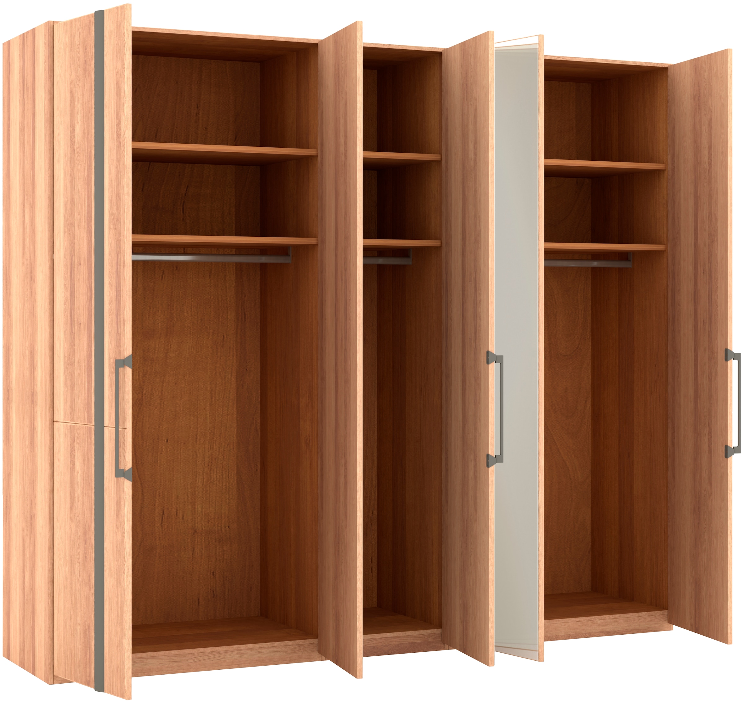 Musterring Drehtürenschrank »Sorrent, Kleiderschrank, Schrank, teilmassiv Eiche«, (mit Türdämpfern, in 5 Breiten & 2 Höhen, extra Böden, MADE IN GERMANY), Türen Eiche massiv oder als Parsol-Bronze-Spiegel, verschiedene Maße