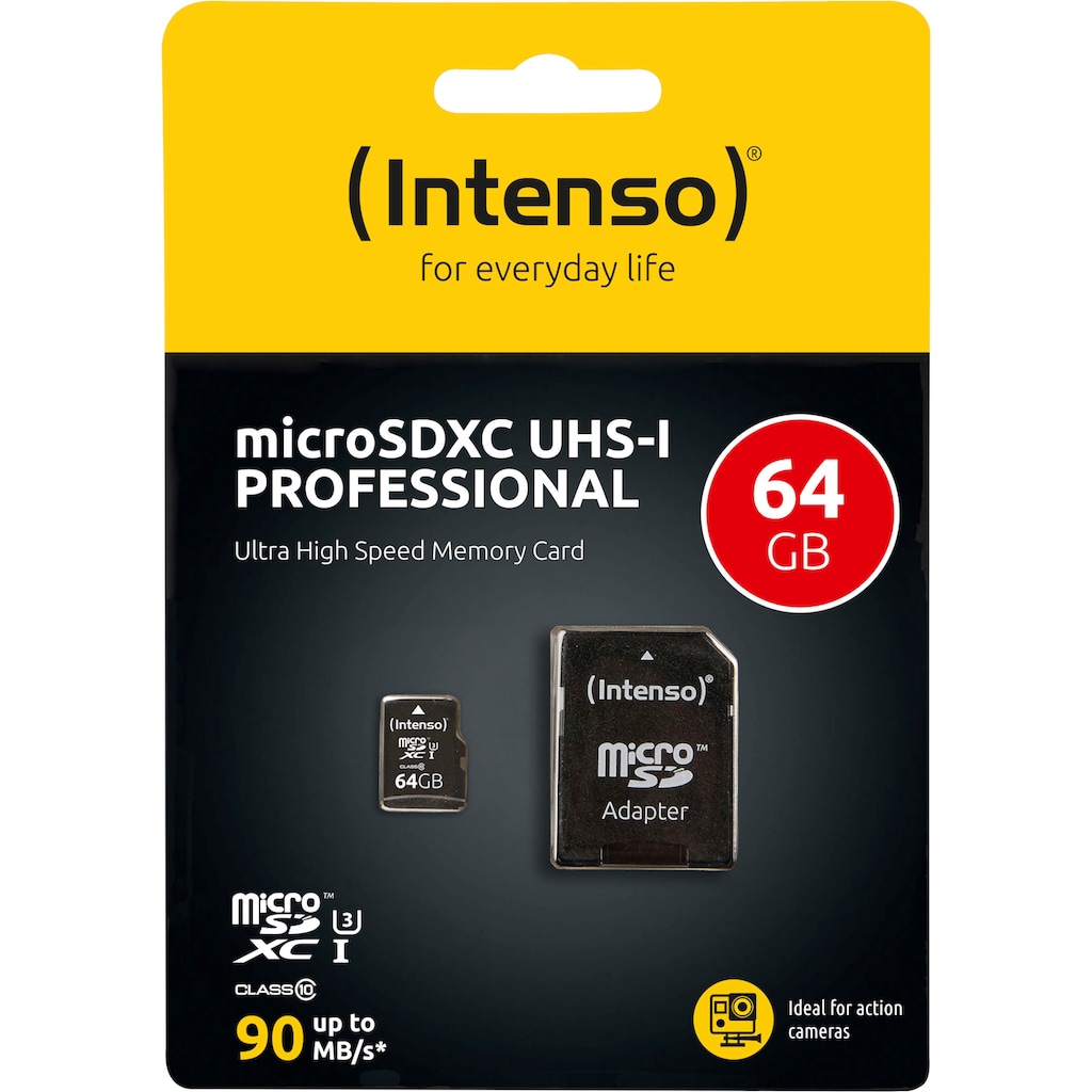 Intenso Speicherkarte »microSDHC UHS-I Professional + SD-Adapter«