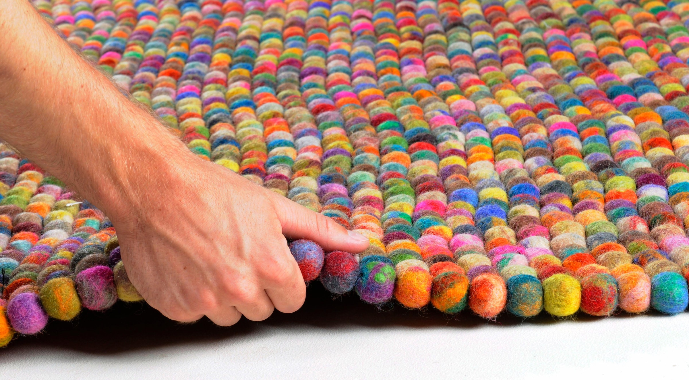 THEKO Läufer »Ballo«, rechteckig, 22 mm Höhe, Teppich-Läufer, aus Filzkugeln, reine Wolle, handgefertigt