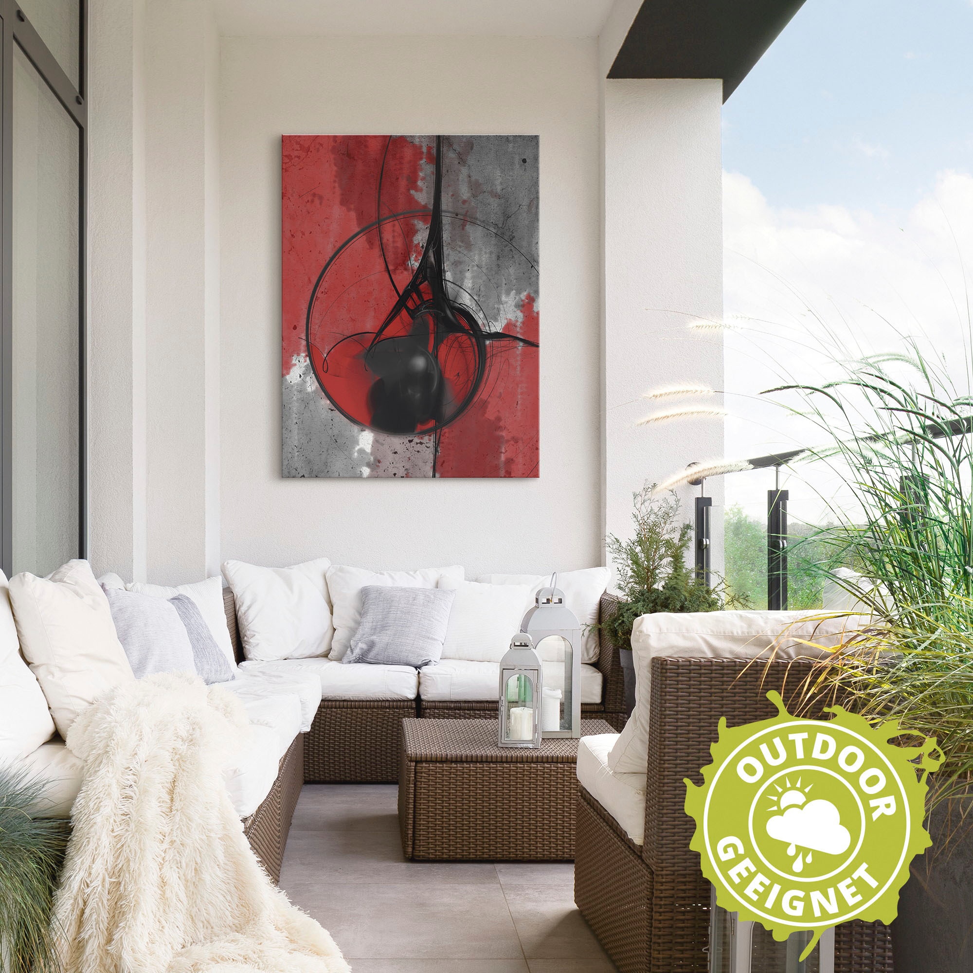 Artland Wandbild »Abstrakt in rot und schwarz«, Gegenstandslos, (1 St.), als Alubild, Outdoorbild, Leinwandbild, Poster in verschied. Größen