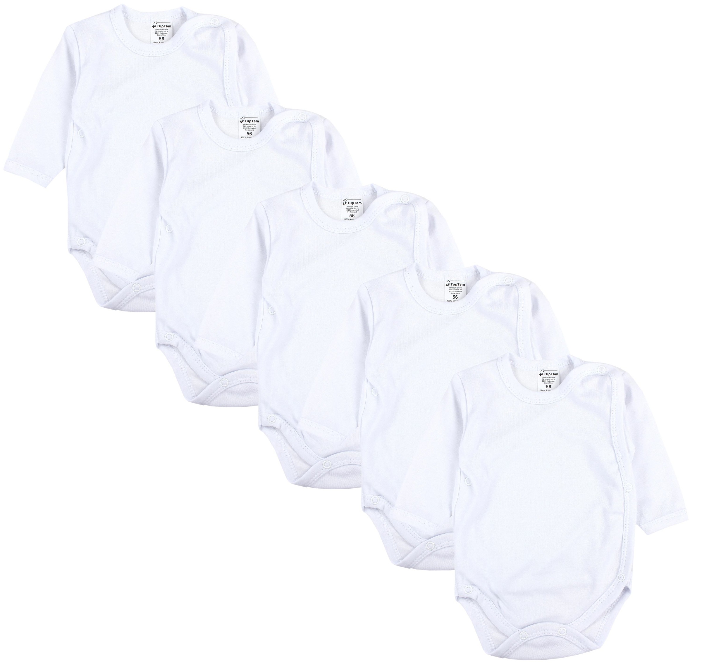 TupTam Langarmwickelbody »Wickelbody Baby Langarm Wickelbody im 5er Set«