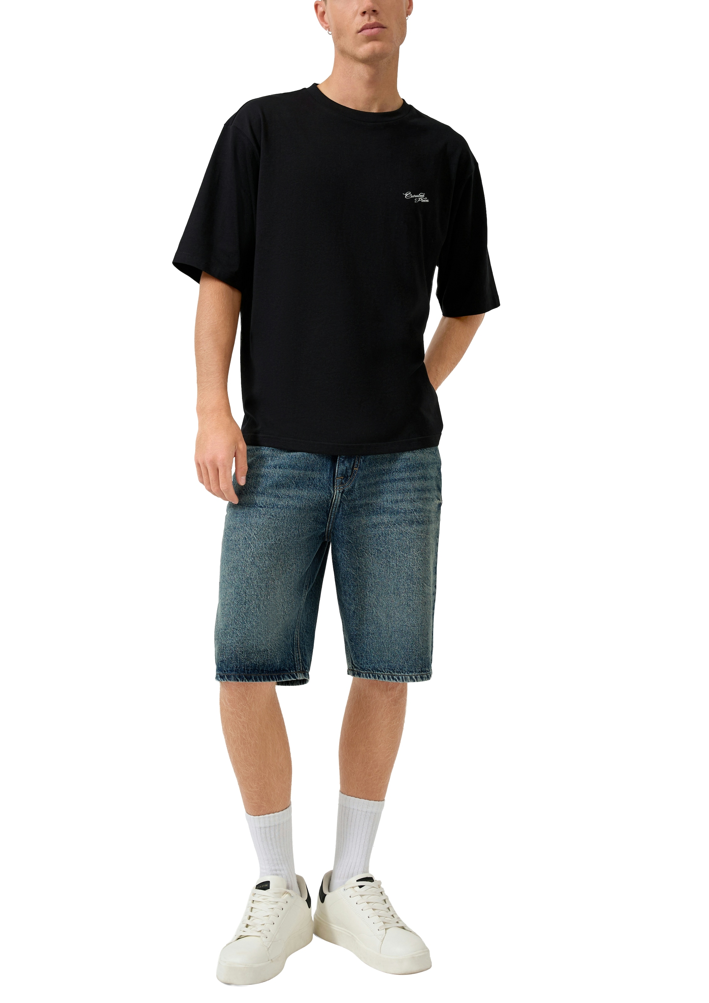 QS T-Shirt Sommershirt mit Rücken-Print