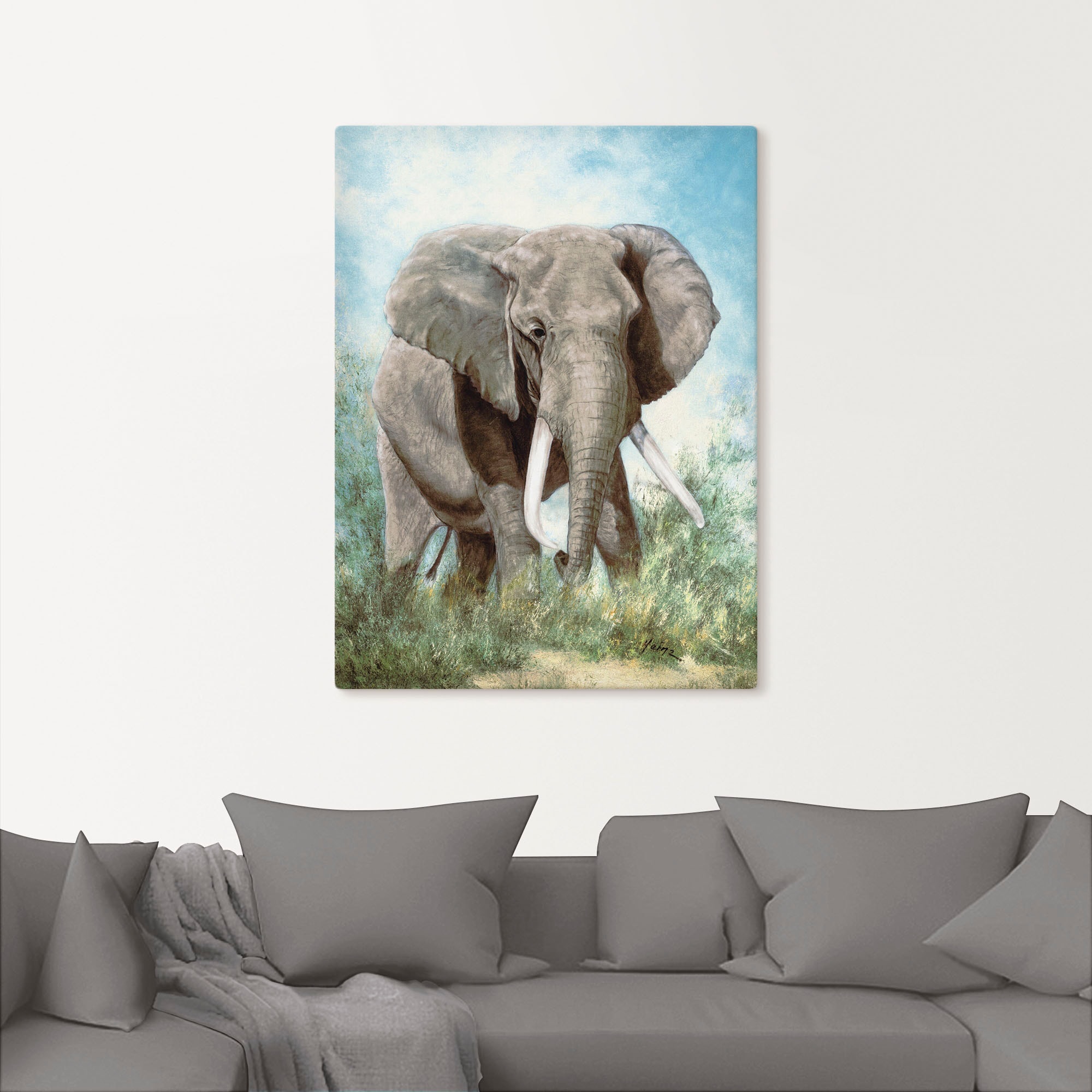 Artland Leinwandbild »Elefant«, Wildtiere, (1 St.), auf Keilrahmen gespannt