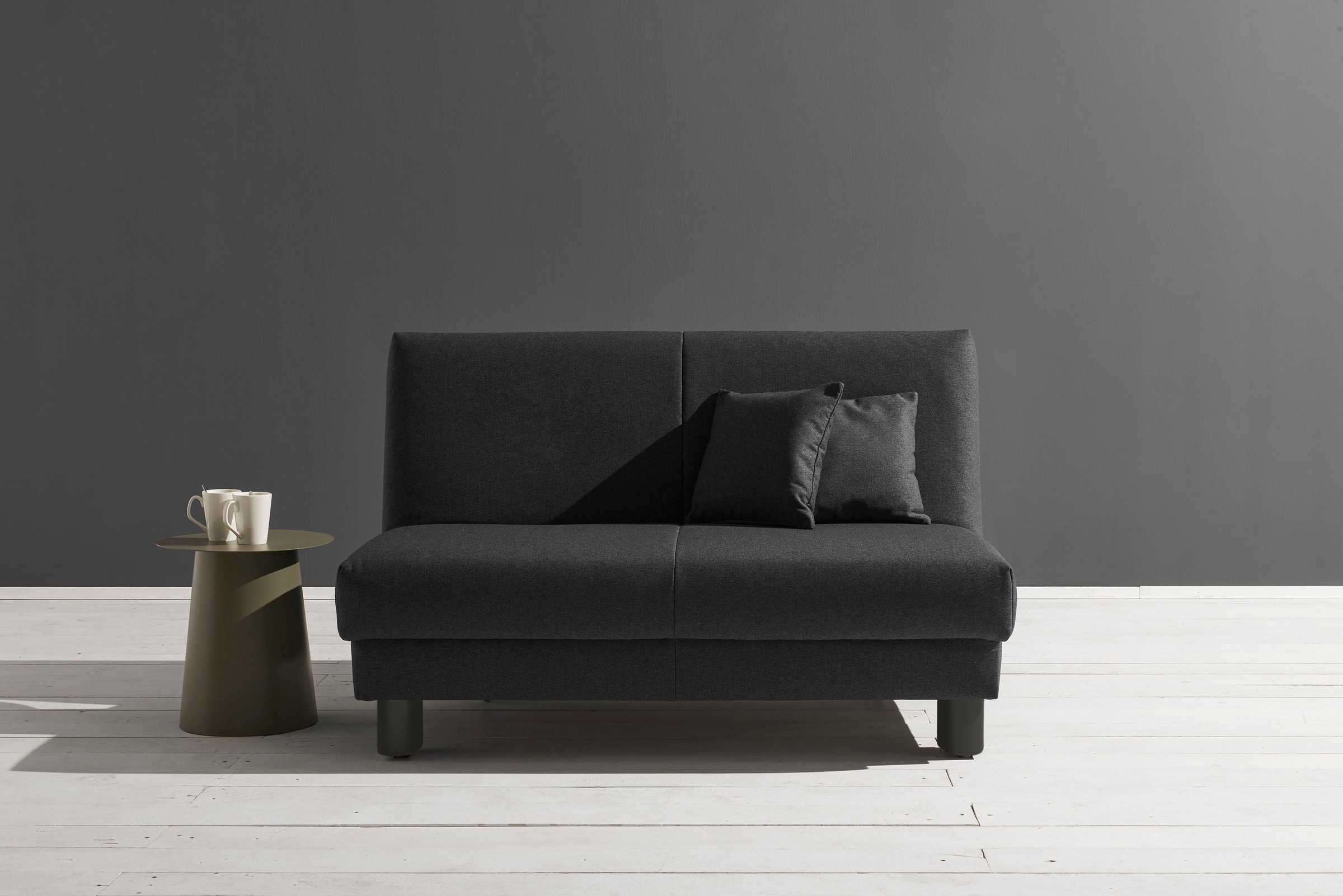 ell + ell Schlafsofa »Enny«, Liegefläche Breite 120 oder 140 cm, Liegehöhe 45 cm, Füße schwarz