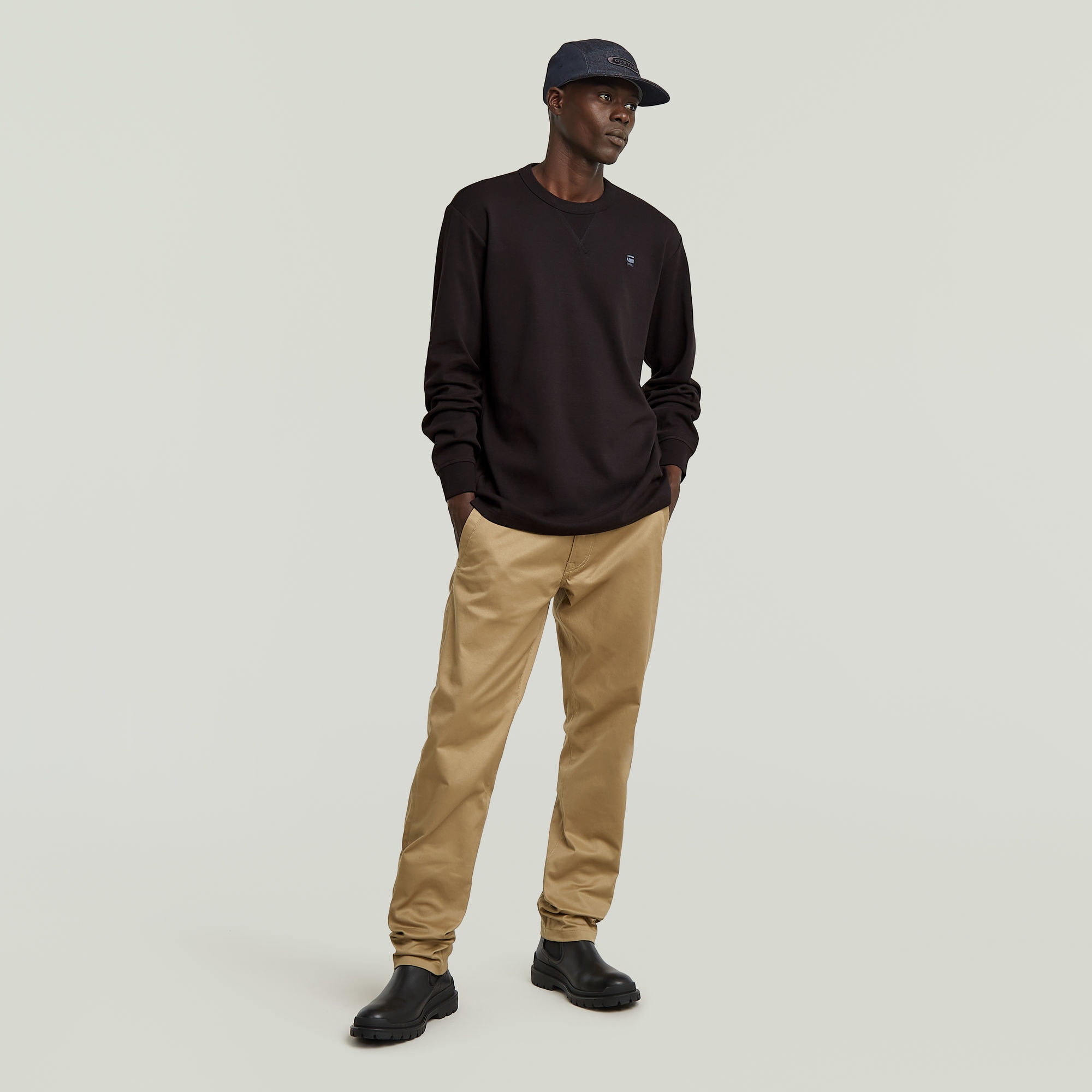 G-STAR Longsleeve »Nifous R« mit geripptem Einsatz vorne