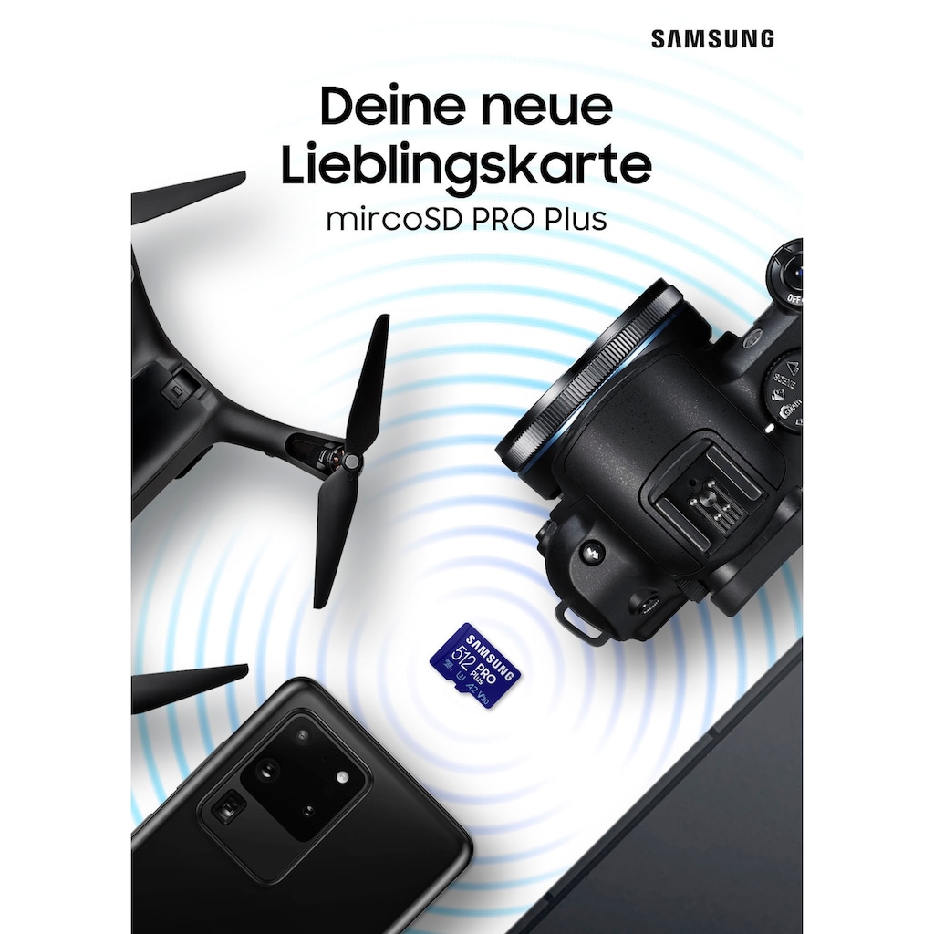 Samsung Speicherkarte »Samsung PRO Plus microSD-Karte, Full HD & 4K UHD«, (UHS Class 10 160 MB/s Lesegeschwindigkeit)