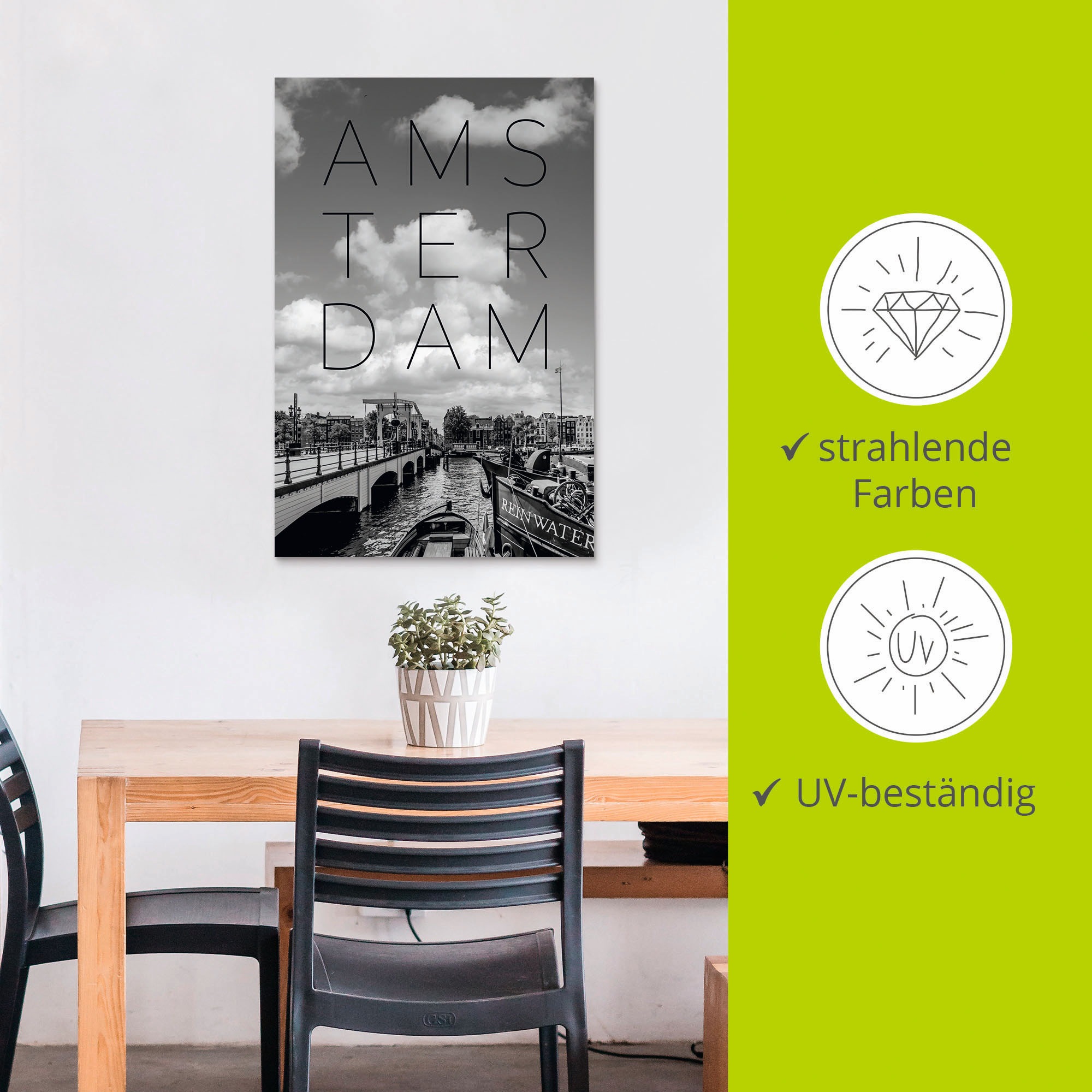 Artland Wandbild »Magere Brug in Amsterdam«, Amsterdam, (1 St.), als Alubild, Leinwandbild, Wandaufkleber oder Poster in versch. Größen
