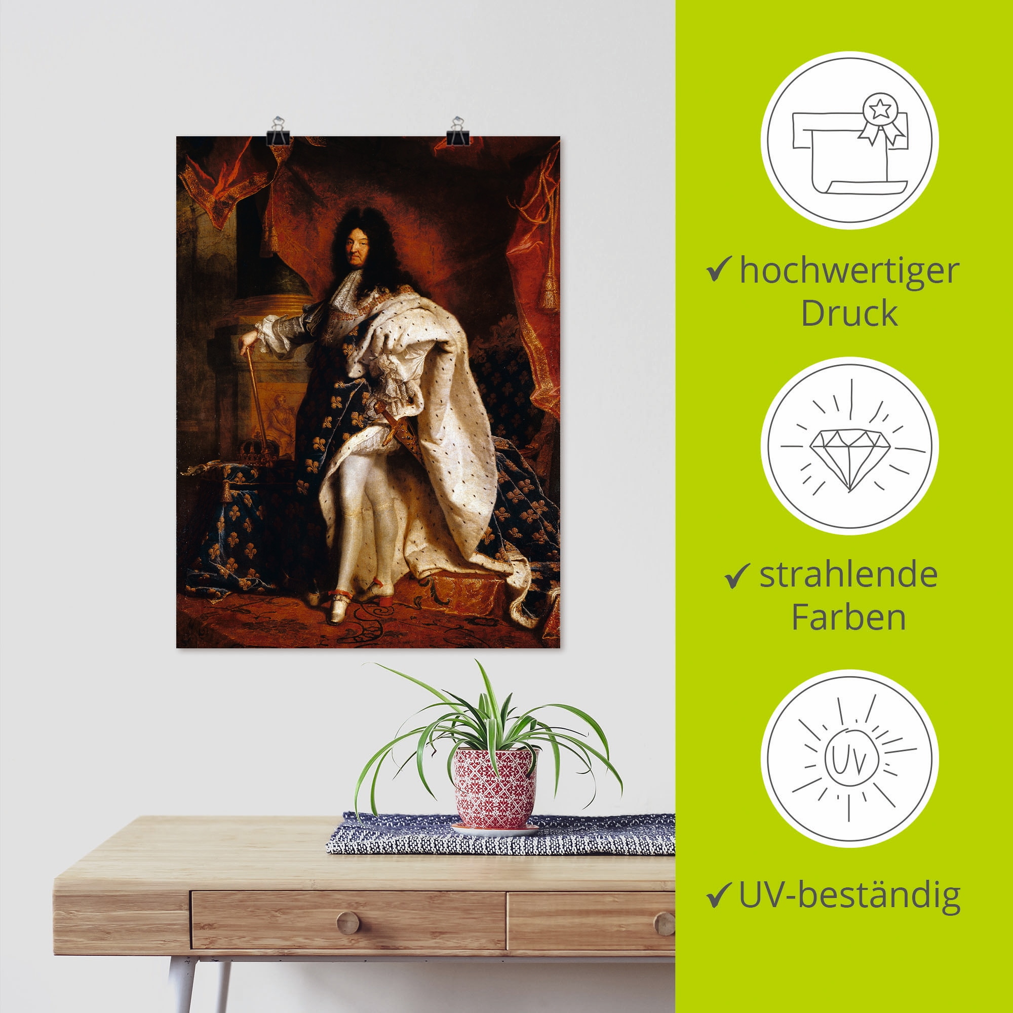 Artland Wandbild »Ludwig XIV. von Frankreich, 1701«, Menschen, (1 St.), als Alubild, Outdoorbild, Leinwandbild, Poster in verschied. Größen