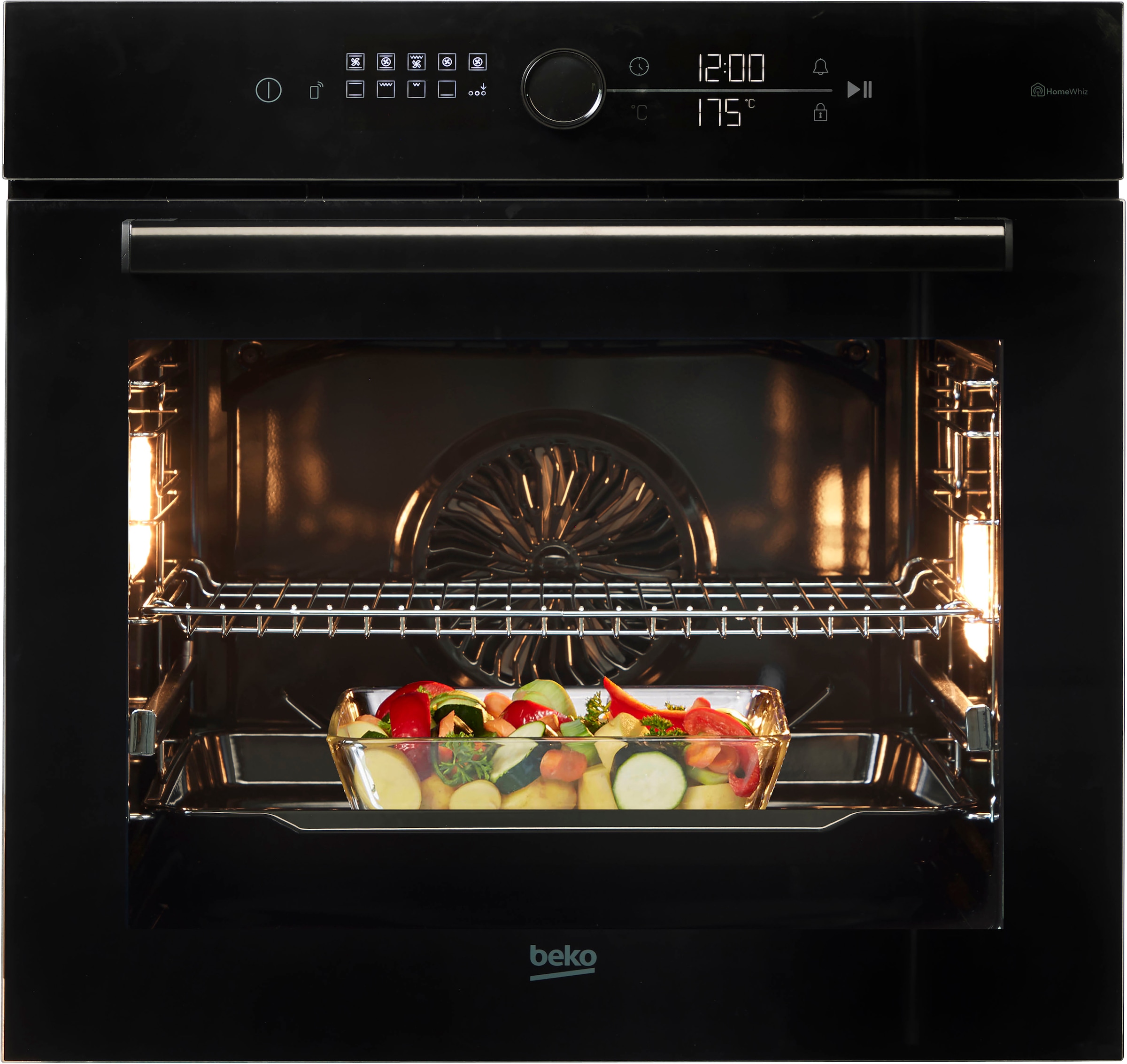 BEKO Einbaubackofen »BBIM17400BS«, BBIM17400BS, mit 1-fach-Teleskopauszug, SteamShine