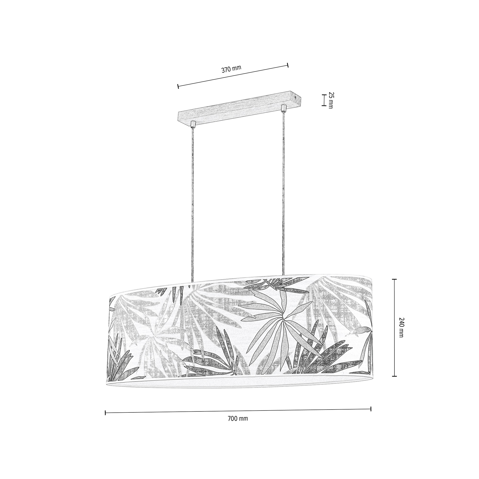 BRITOP LIGHTING Pendelleuchte »HOJA«, Lampenschirm aus laminierter Tapete, Baldachin aus Holz, kürzbar