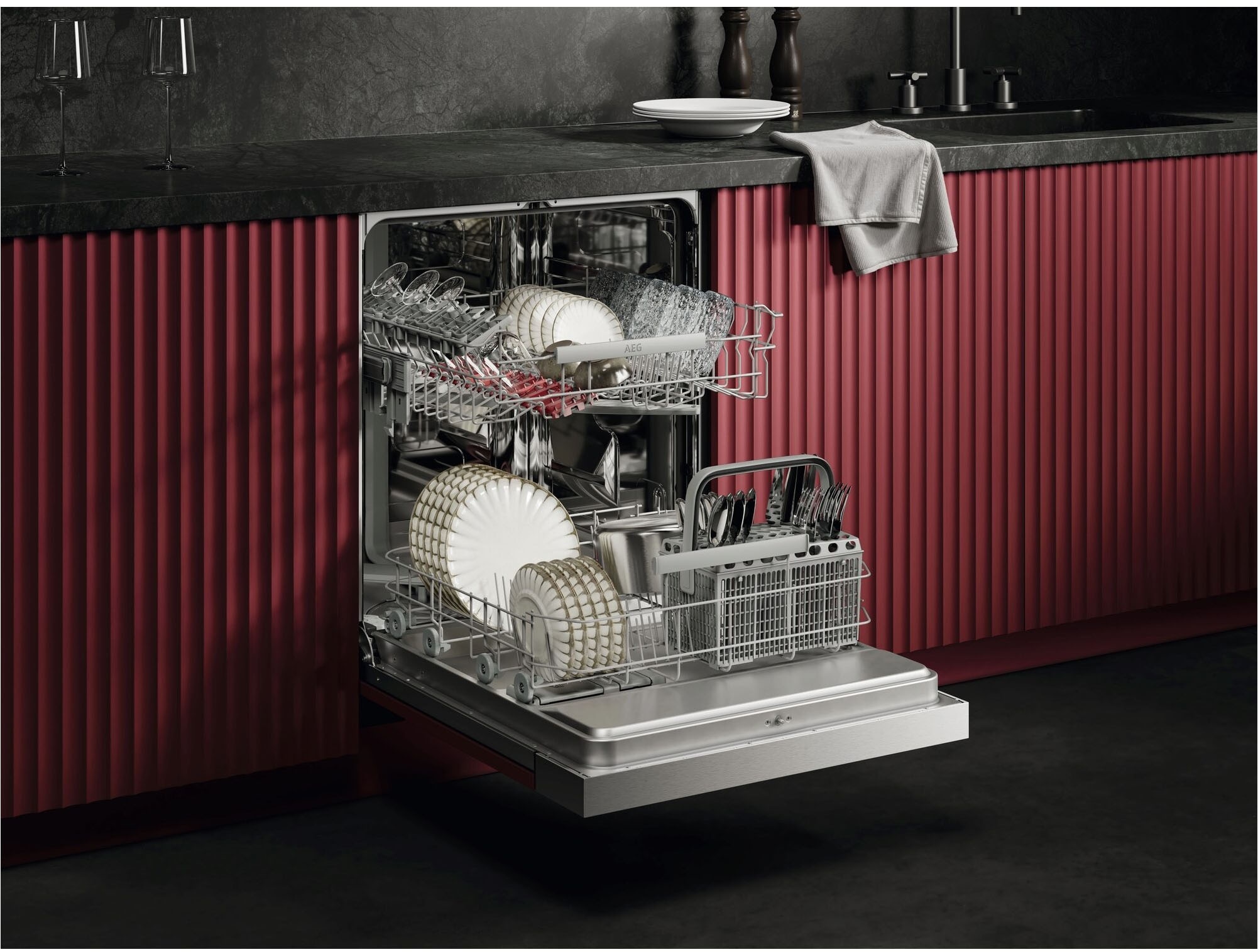AEG teilintegrierbarer Geschirrspüler 6000 »GT620B2SCM« Spülmaschine – starke Sprühabdeckung, viel Platz & sauber