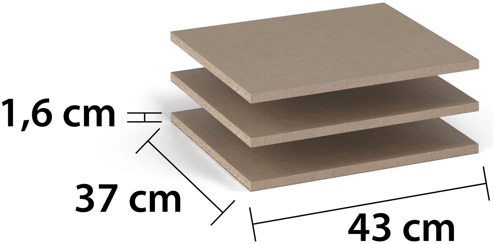 rauch »Zubehör für Schränke der Serie MINOSA Schranktiefe 41 cm« 2er-Set Breite 43 cm, Tiefe 37 cm