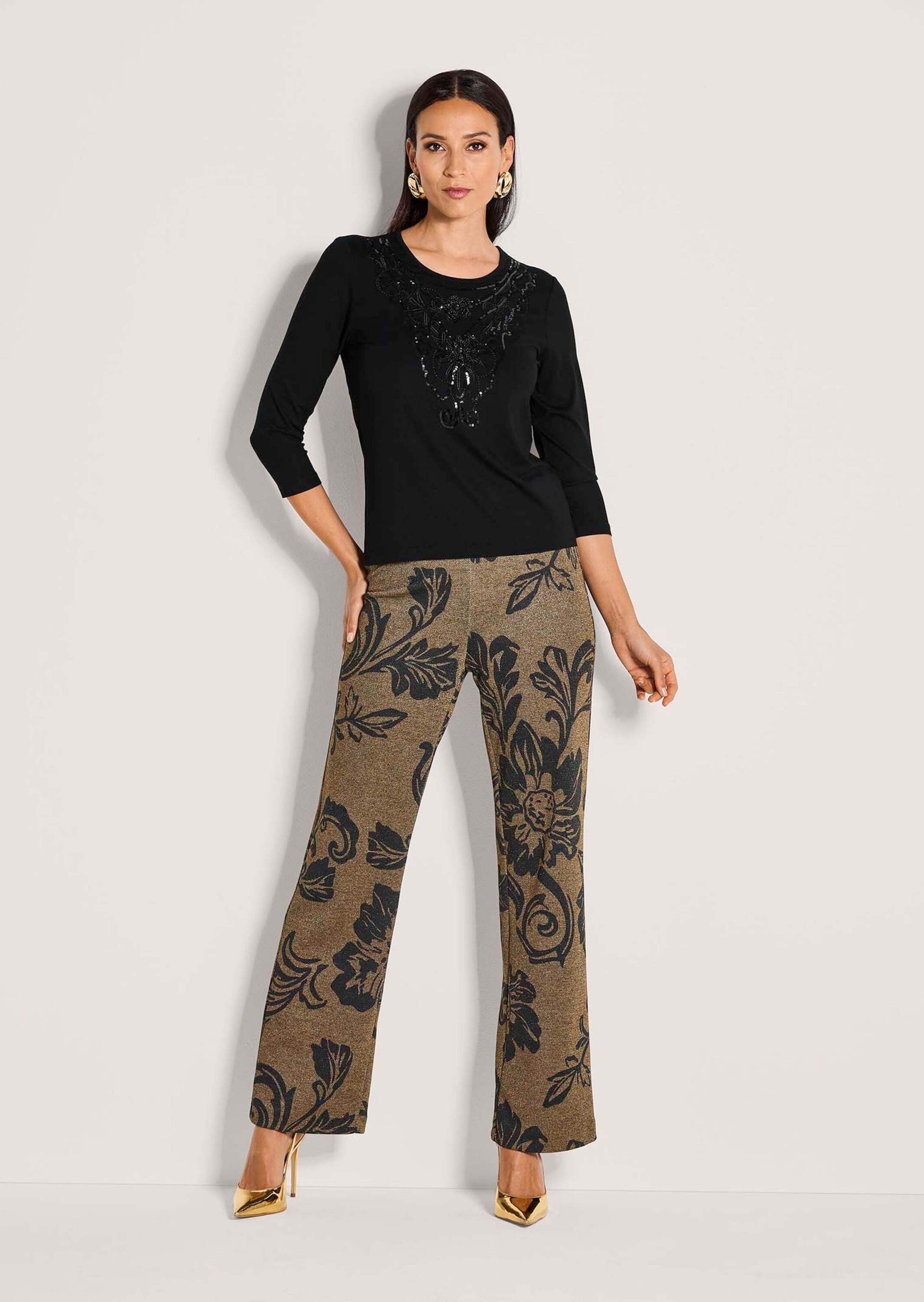 MADELEINE T-Shirt »Glanzshirt Funkelndes Oberteil mit Ziersteinen« Glanz-Akzente