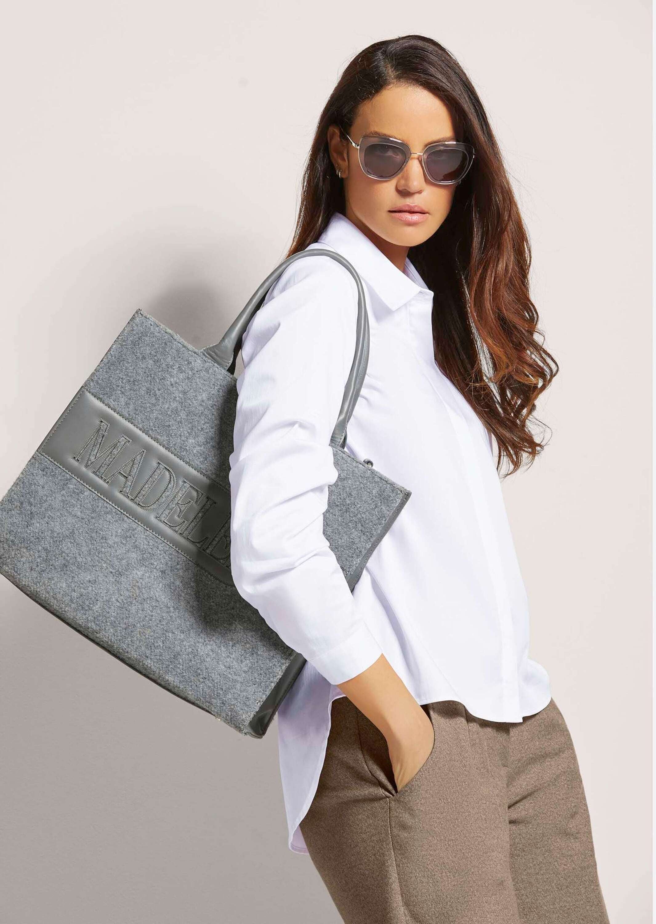 MADELEINE Hemdbluse »Hemdbluse Stilvolle Langarmbluse mit Klappkragen«