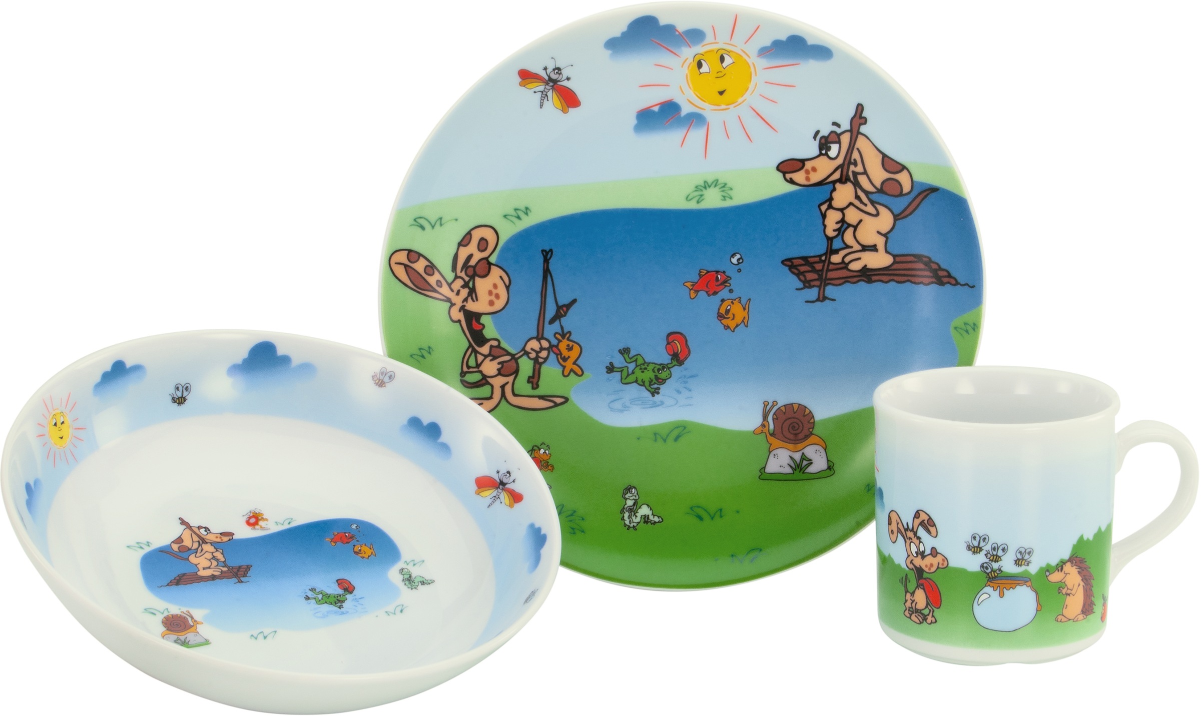 CreaTable Frühstücks-Set »Angeln«, (Set, 3 tlg.), Made in Europe