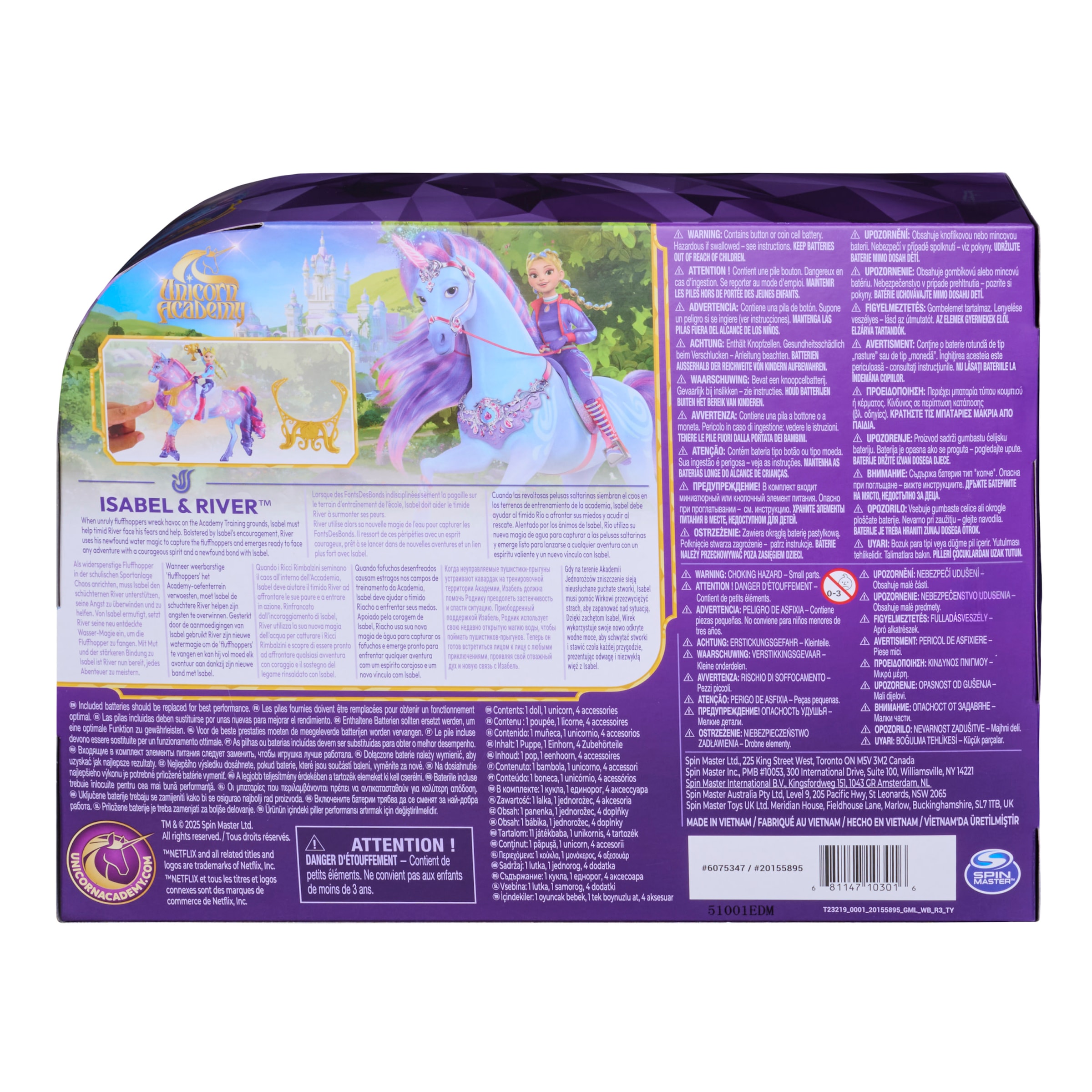 Spin Master Anziehpuppe »Unicorn Academy - Train and Glow River« mit Leuchtfunktionen