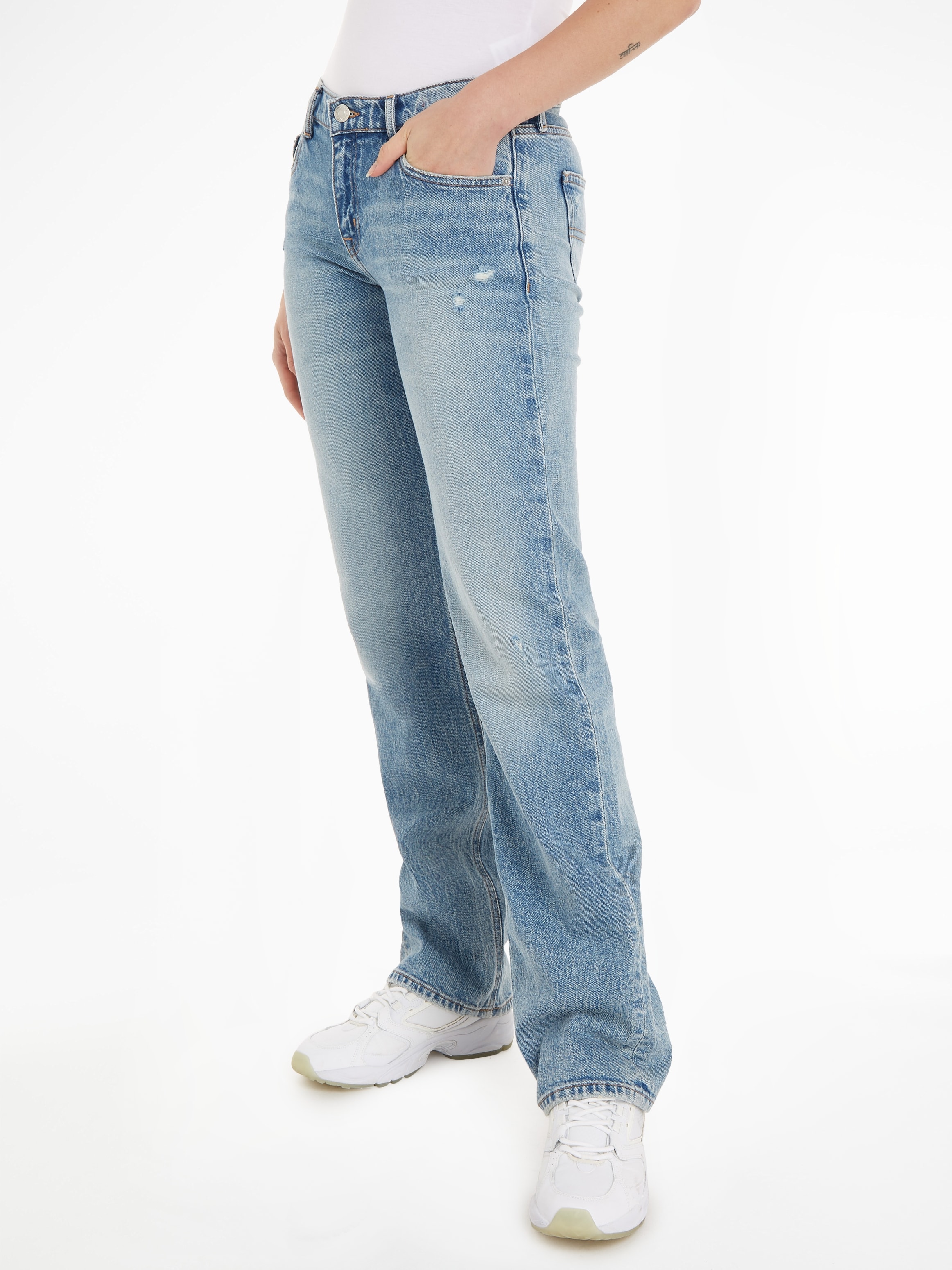Jeans Tommy Logobadge OTTO bei Straight-Jeans, Labelflags und mit