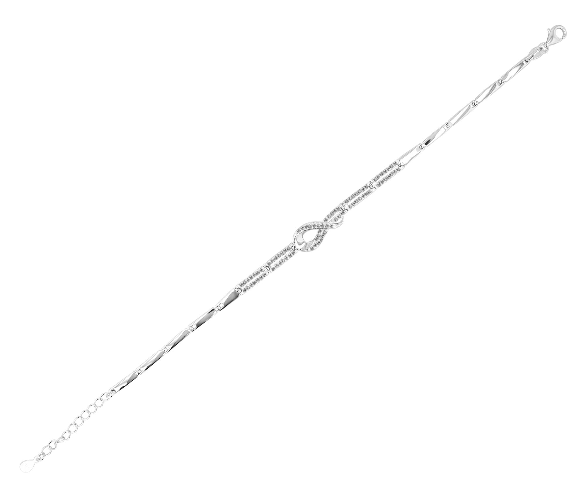 Adelia´s Armband »Damen Armband aus 925 Silber mit Zirkonia 19+3 cm«