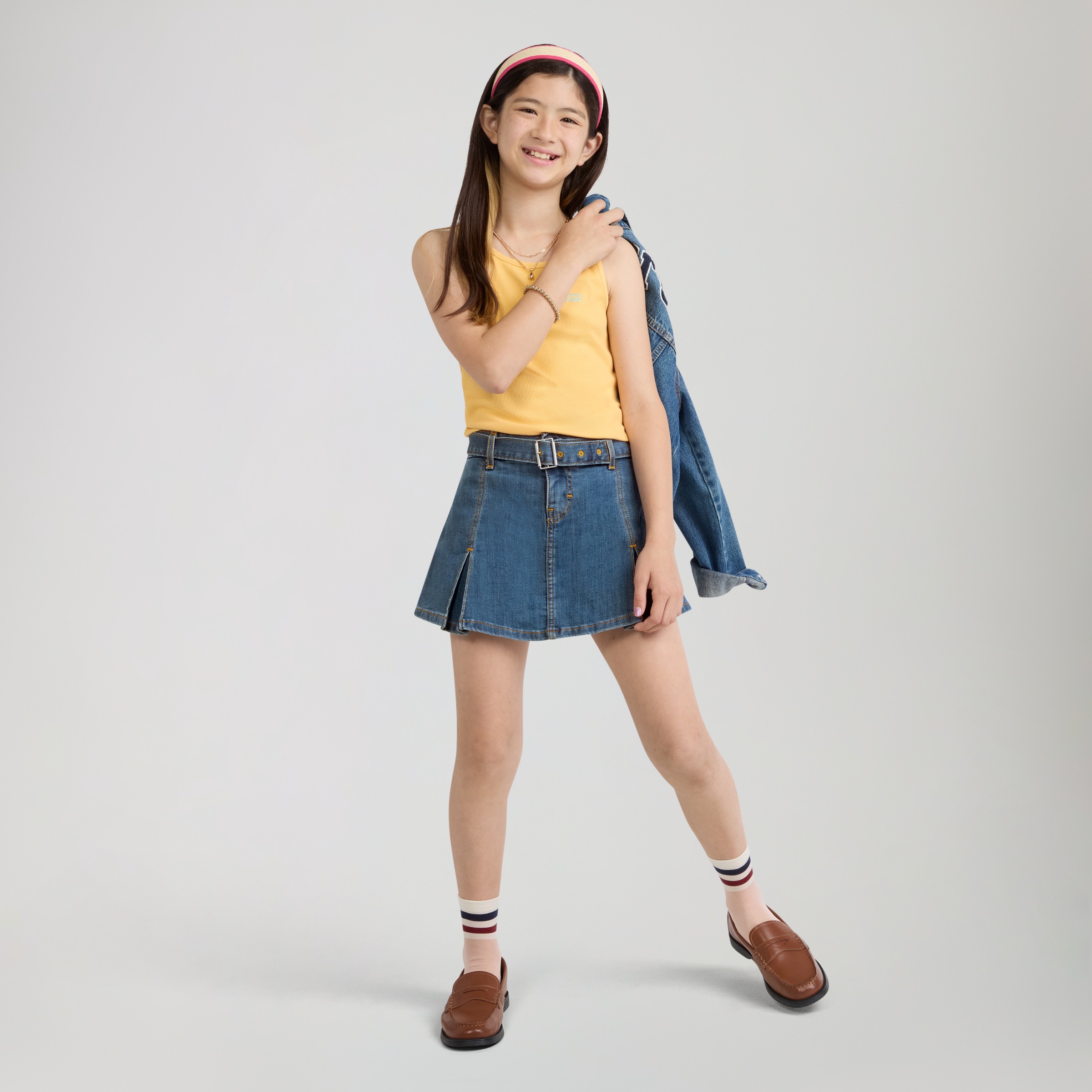 Levi's® Kids Jeansrock »LVG PLEATED SKORT W BELT« Denim-Rock-Shorts mit Jeans-Gürtel - für Girls