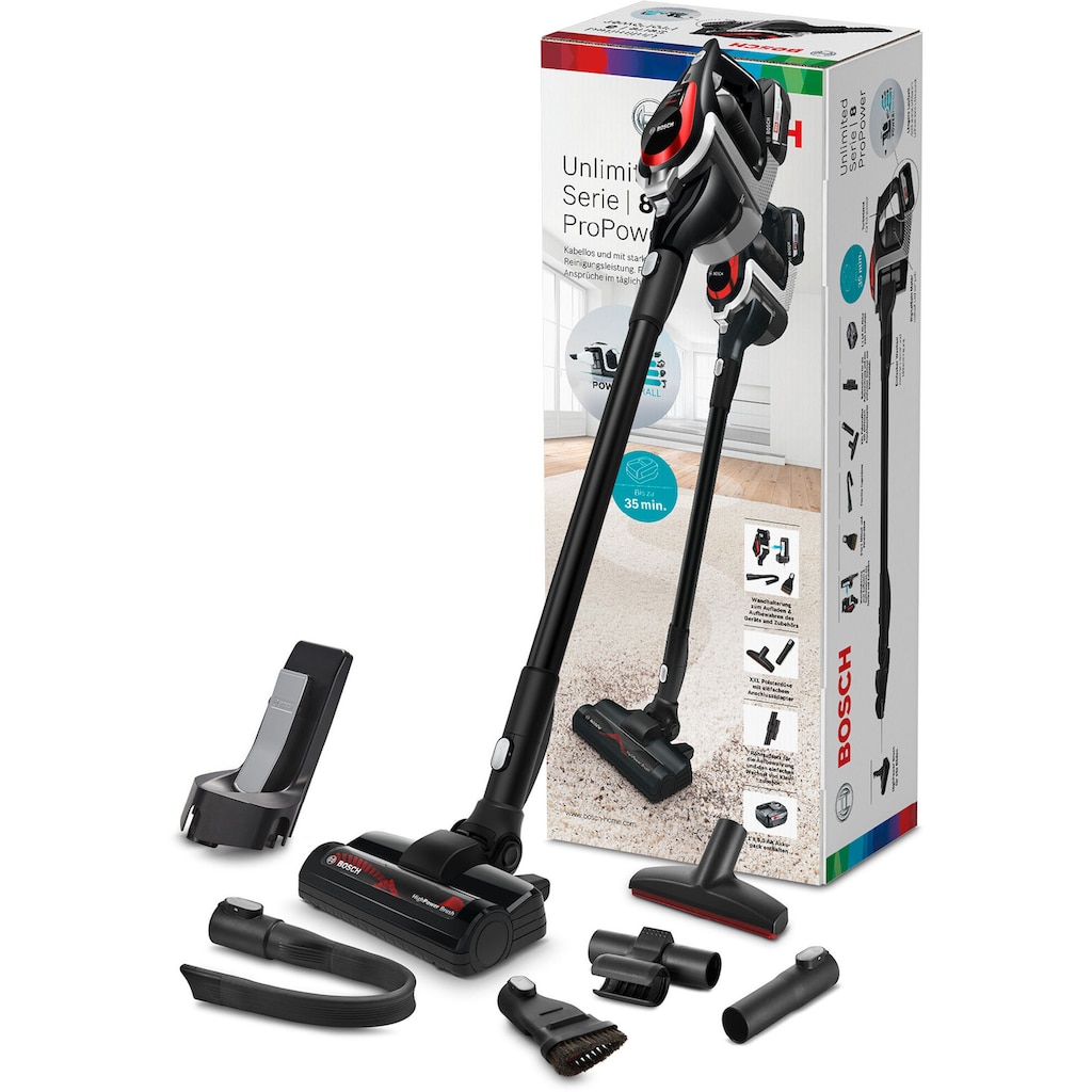 BOSCH Akku-Stielstaubsauger »Unlimited ProPower BSS81POW1, Serie 8, schwarz«