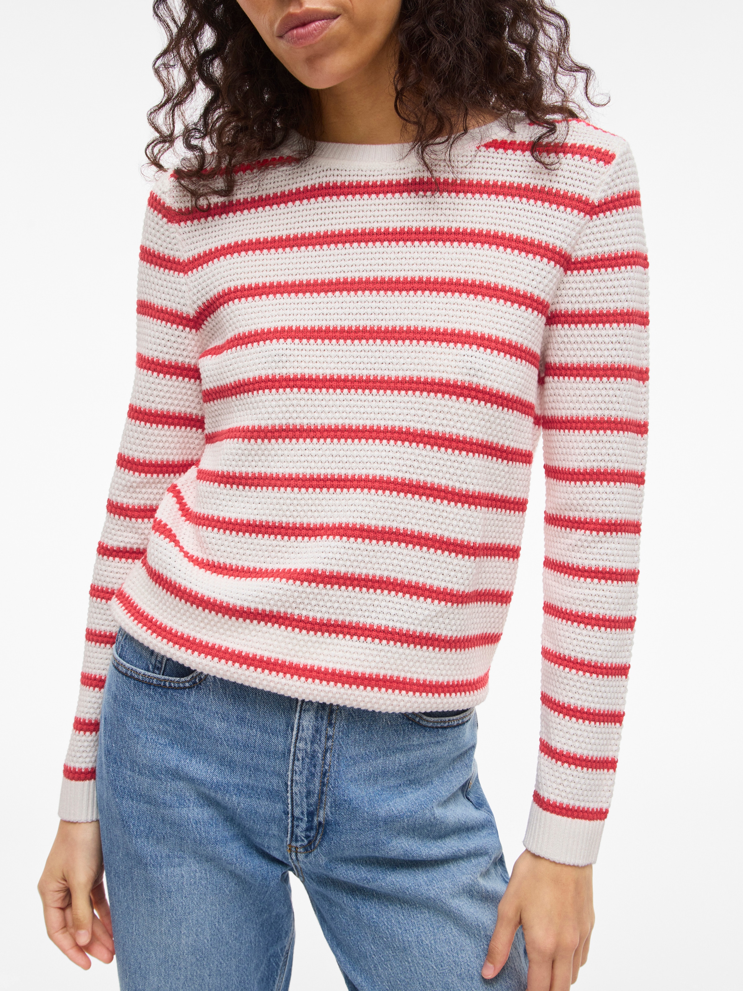 Vila Rundhalspullover »VIDALO O-NECK L/S STRIPE KNIT TOP- NOOS«