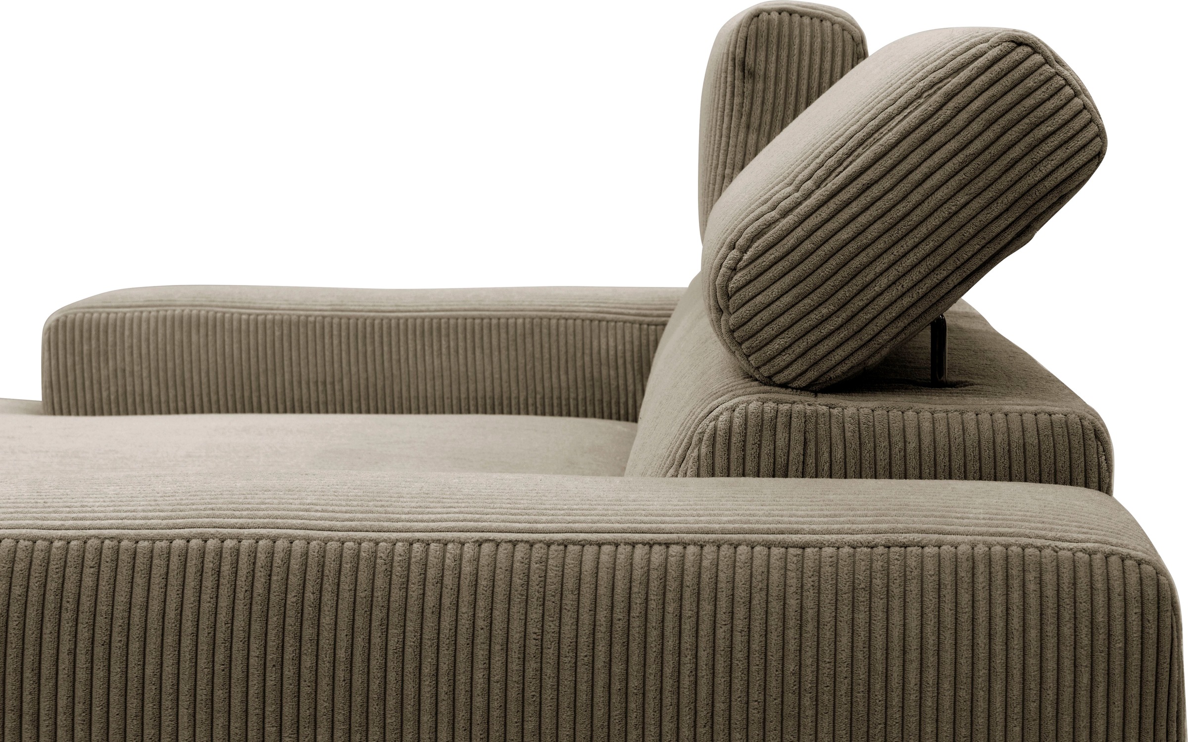 DOMO collection Ecksofa »Brandon kleine Ausführung B/T/H: 214/100/80 cm«, Mit Kopfteilverstellung, auch in Leder und Cord, L-Form