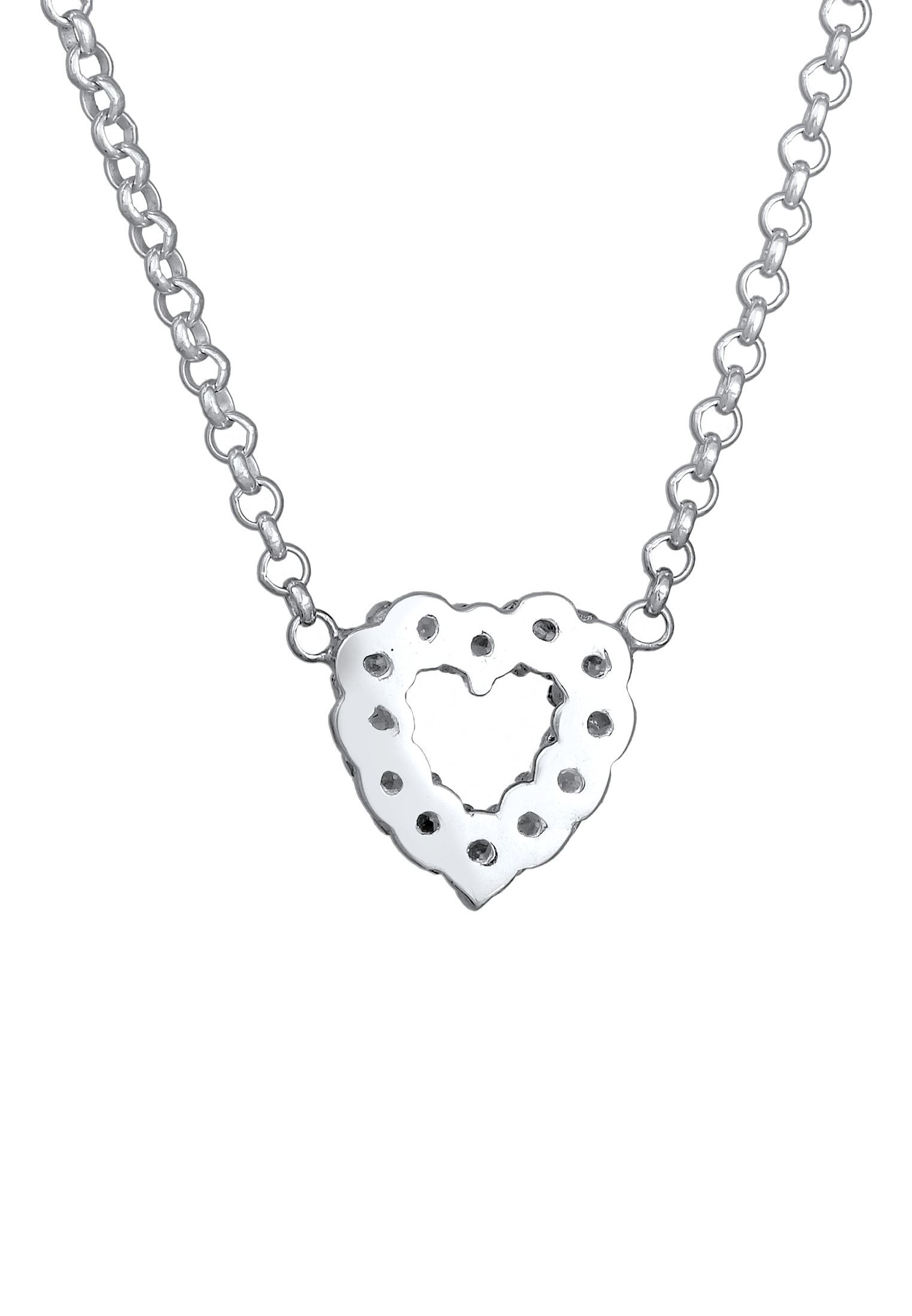 Elli DIAMONDS Silberkette »Halskette Herz Lab Grown Diamanten (0.18 ct) 925 Silber«