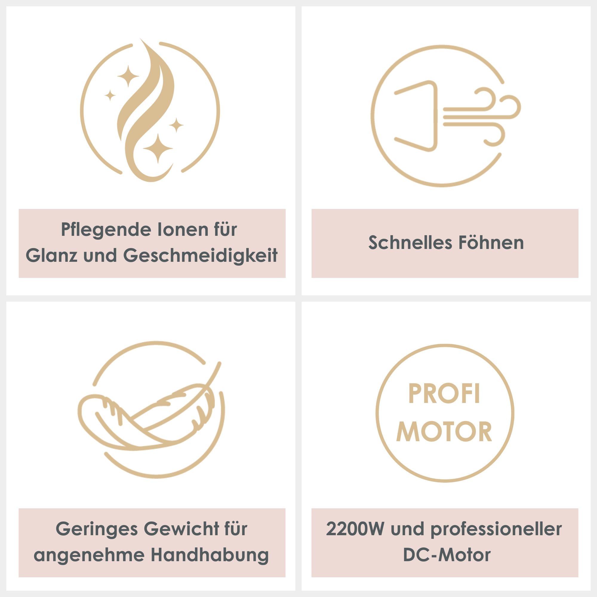 BaByliss Haartrockner »BaByliss Denim Luxe Haartrockner mit Ionen-Technologie, D251PE« 2.200 W Föhn mit Aufsatz, HTDC-Motor, 2200W, Keramik-Technologie