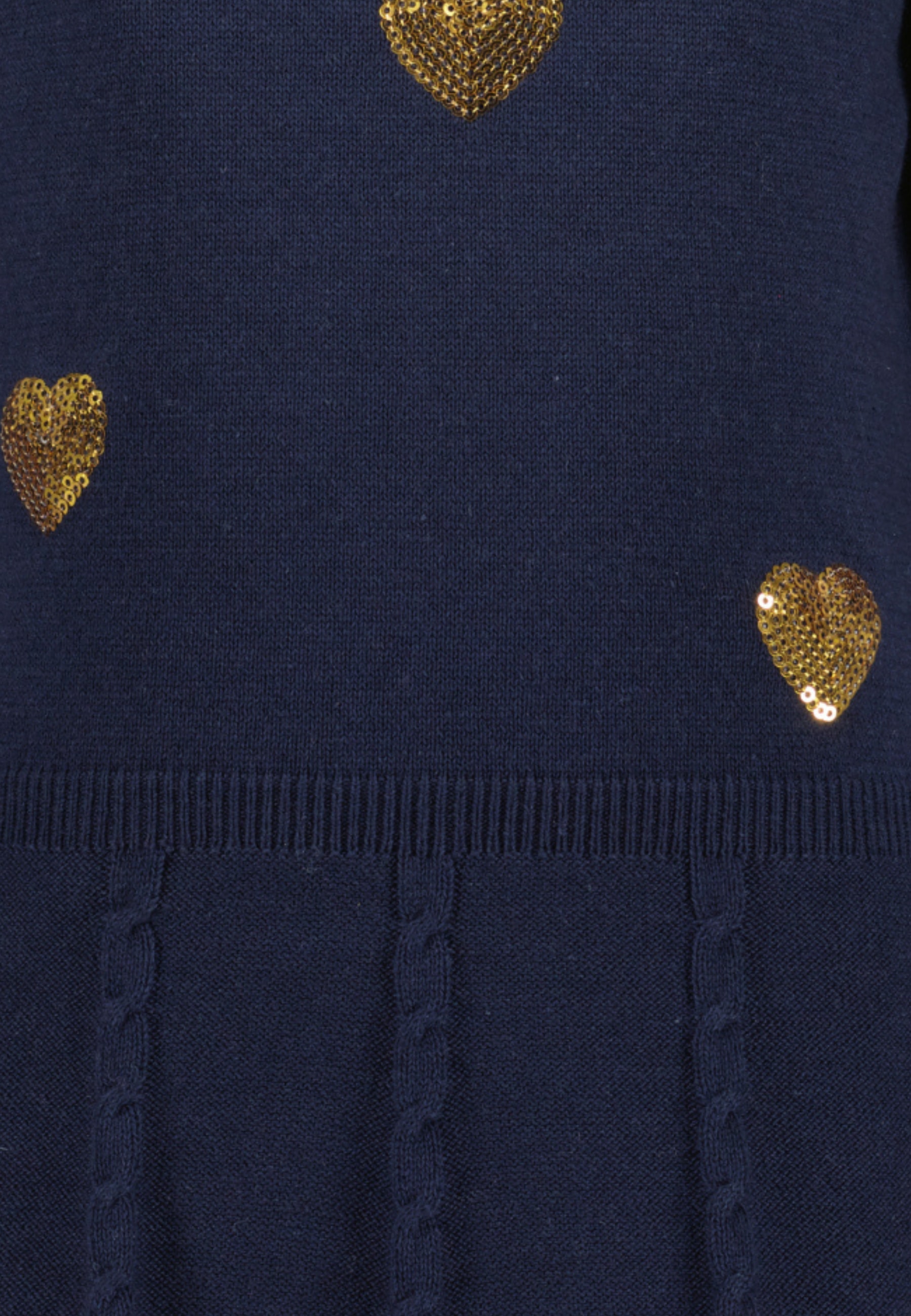 Blue Seven Strickkleid, mit Zopfstrickdetails und süßen Kanten in Häkeloptik