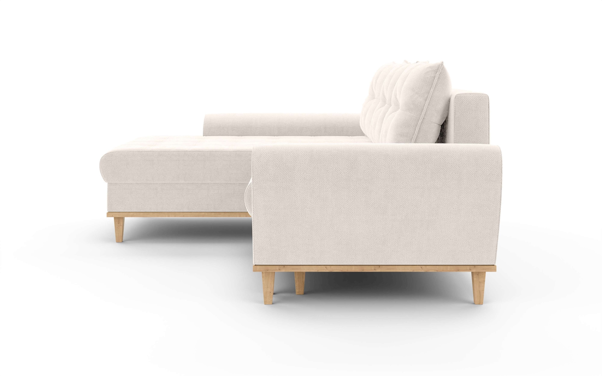 Home affaire Ecksofa »Ahrdorf mit Bettfunktion und Bettkasten, Maße: B/H/T 268/86/175 cm«, L-Form mit 3 Rückenkissen und moderne gerundete Armlehnen
